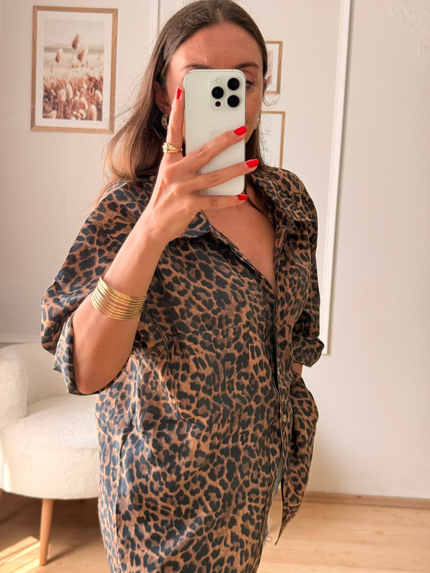 Leopar Desen Gömlek