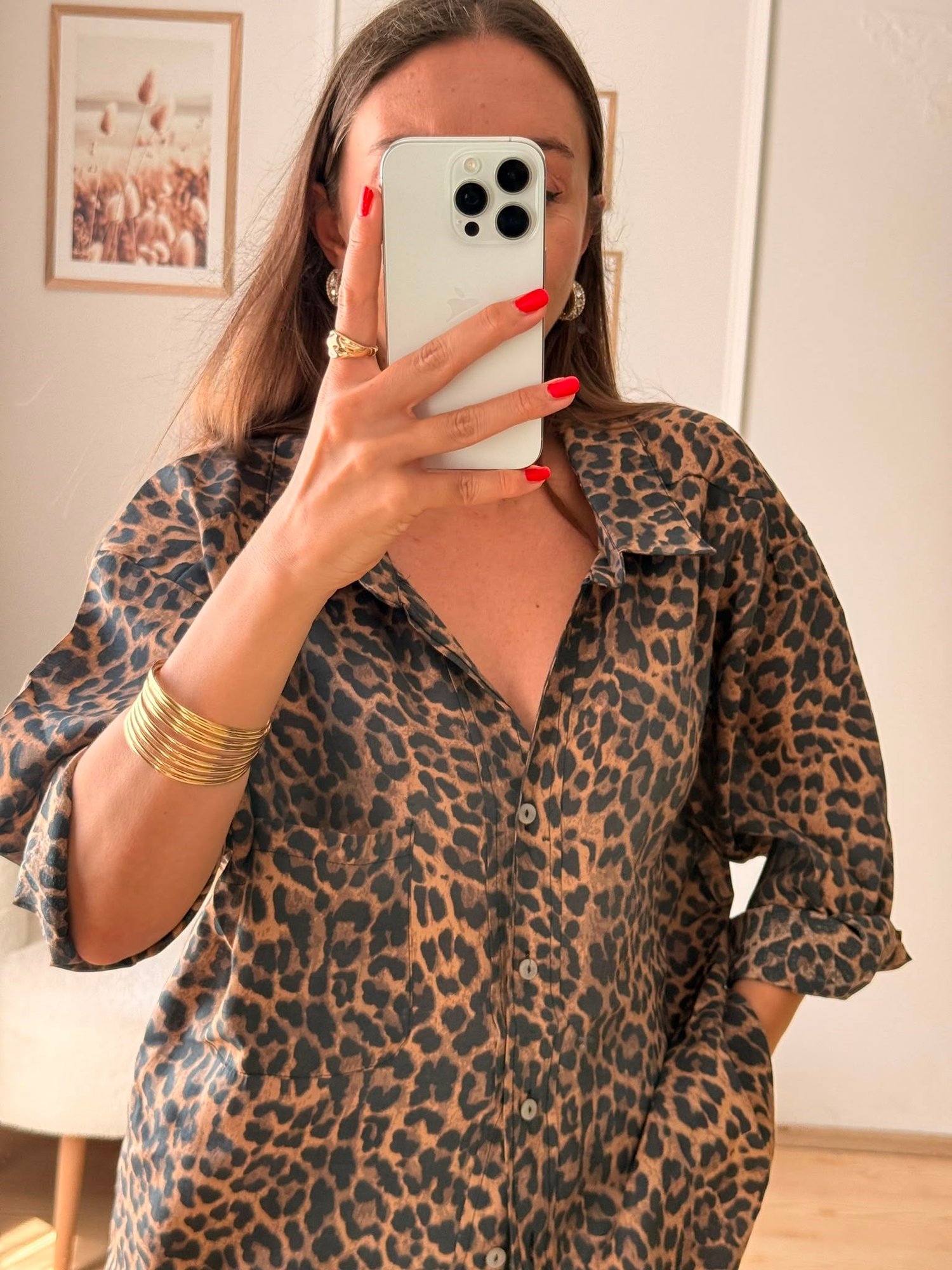 Leopar Desen Gömlek