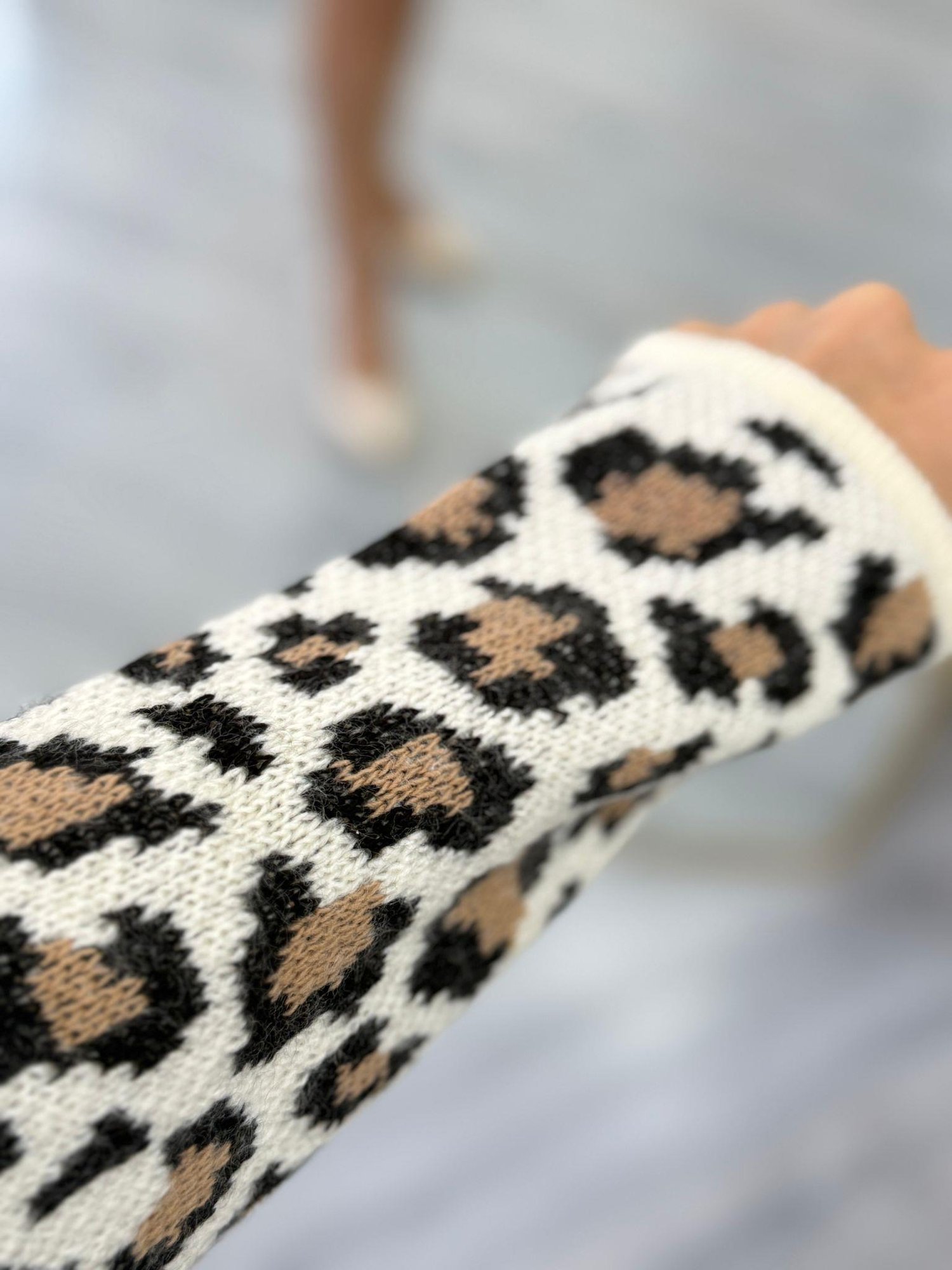 Leopar Desen Hırka
