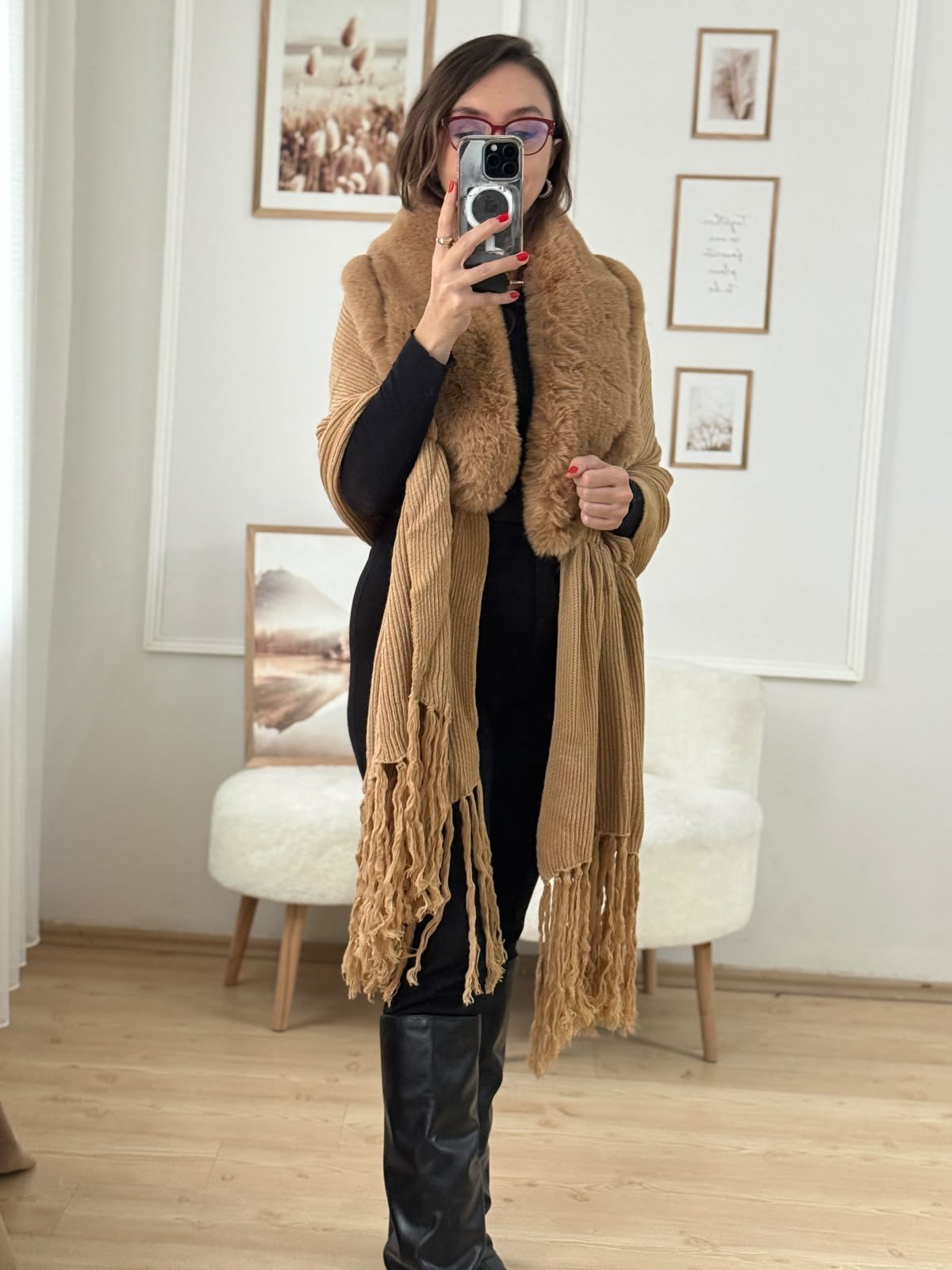 Özel Tasarım Camel Şal