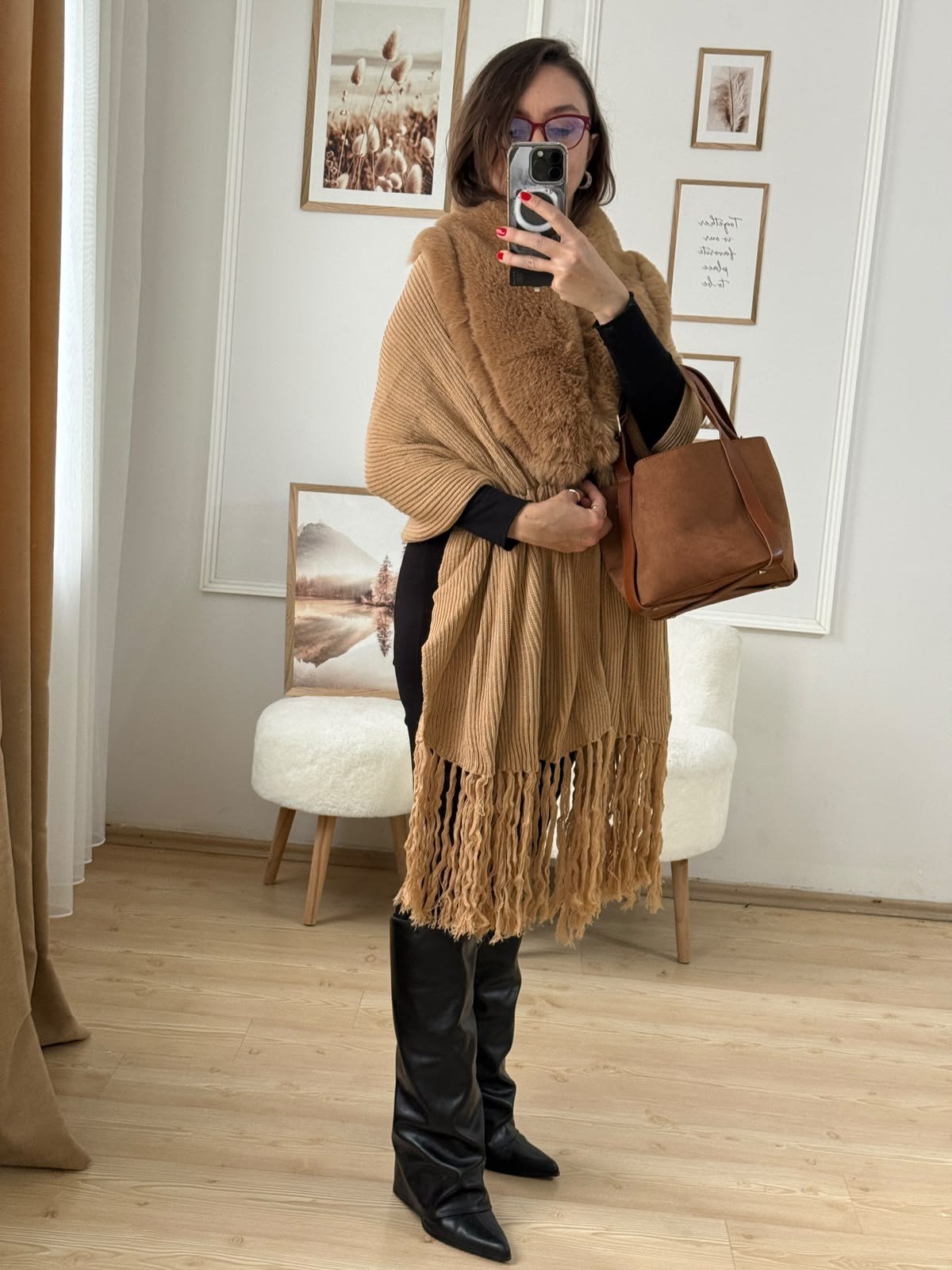 Özel Tasarım Camel Şal