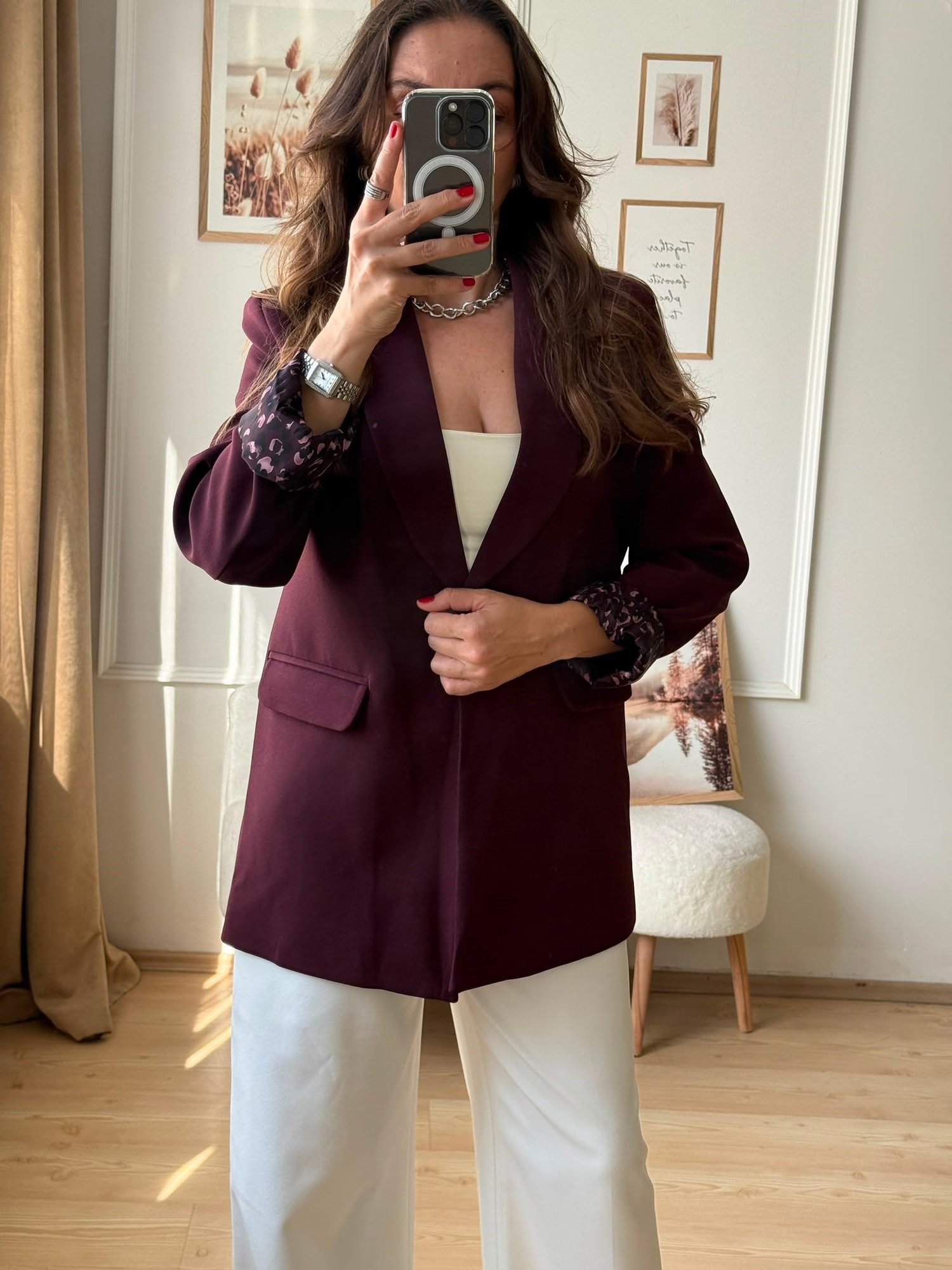 Şal Yaka Premium Ceket _ Bordo