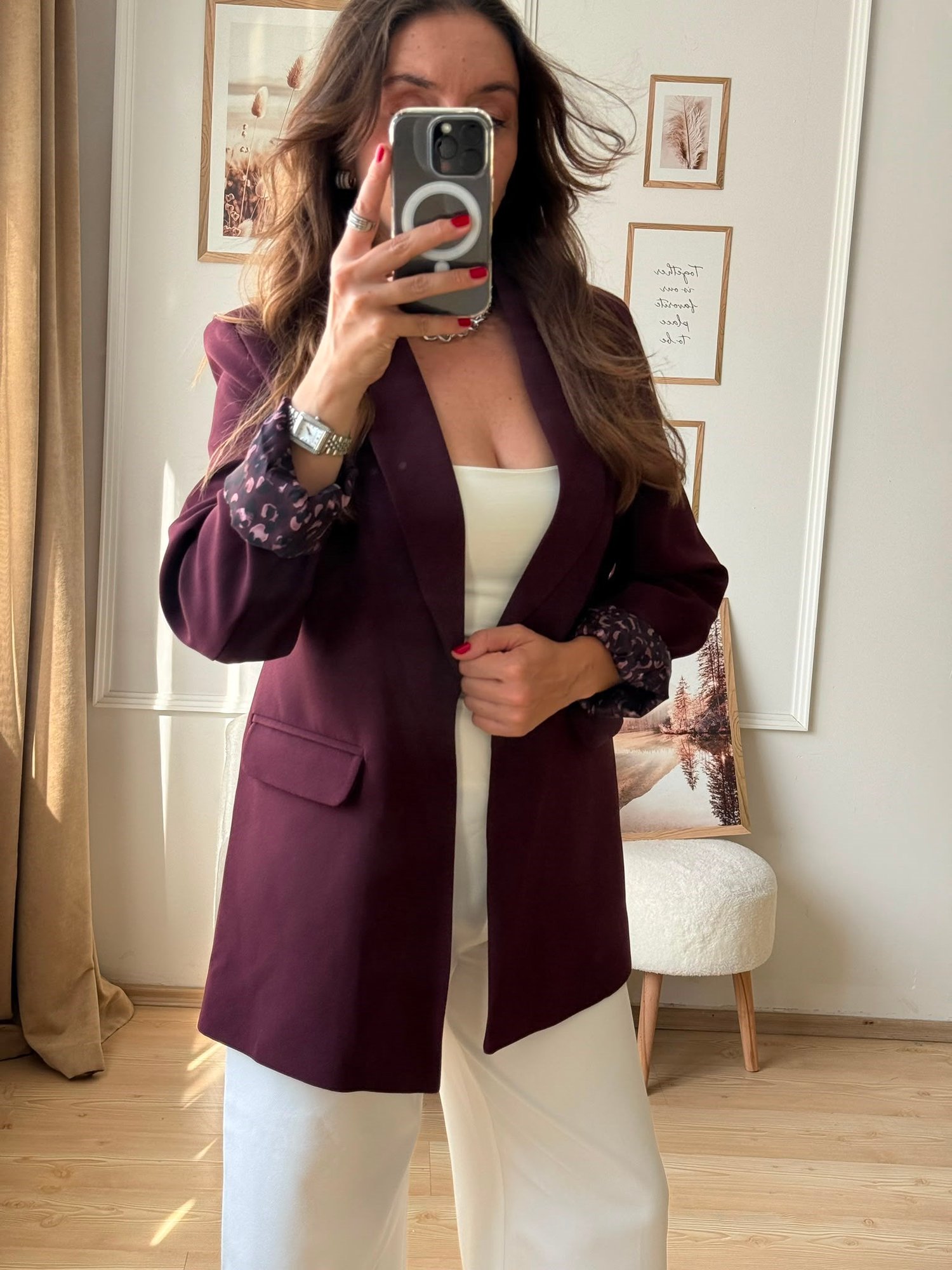 Şal Yaka Premium Ceket _ Bordo