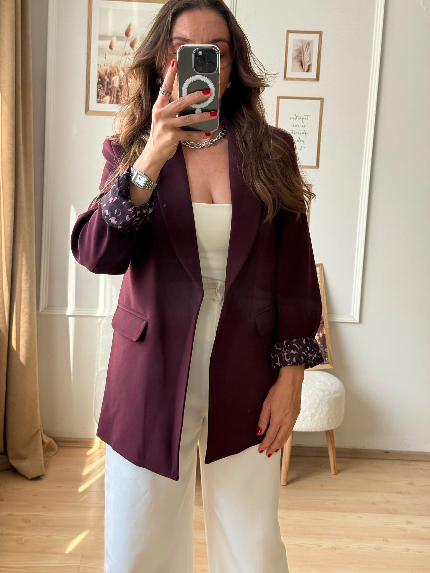 Şal Yaka Premium Ceket _ Bordo