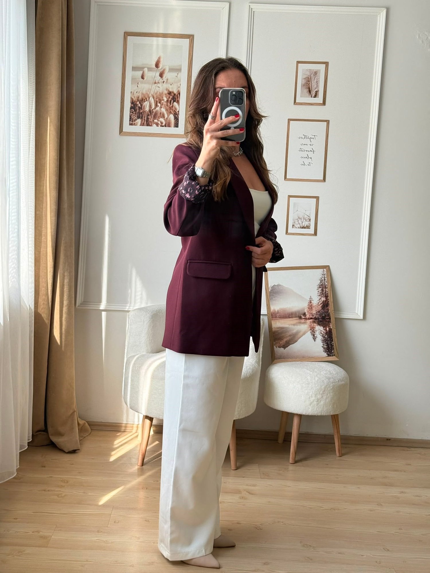 Şal Yaka Premium Ceket _ Bordo