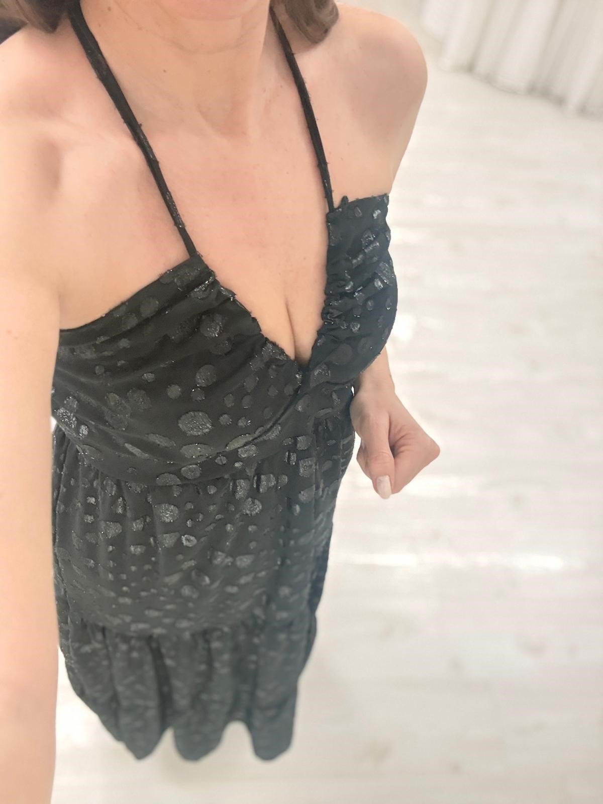 Simli Siyah Elbise