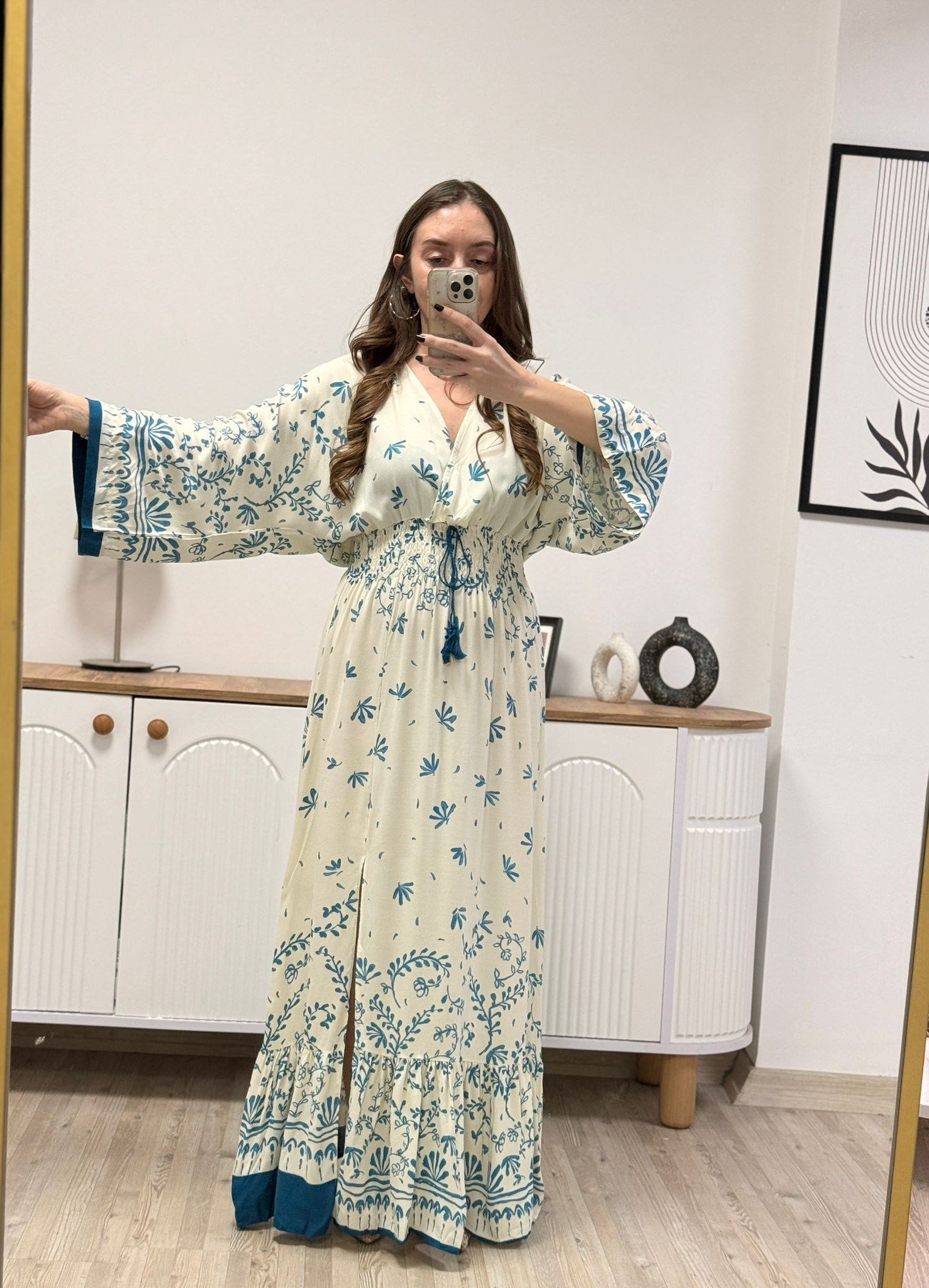 Yarasa Kol Viskon Elbise