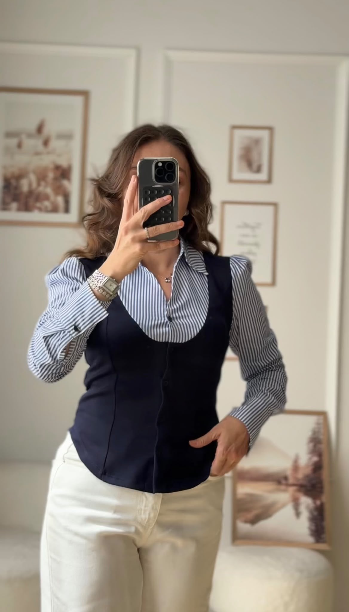 Yelek Görünümlü Gömlek  Bluz