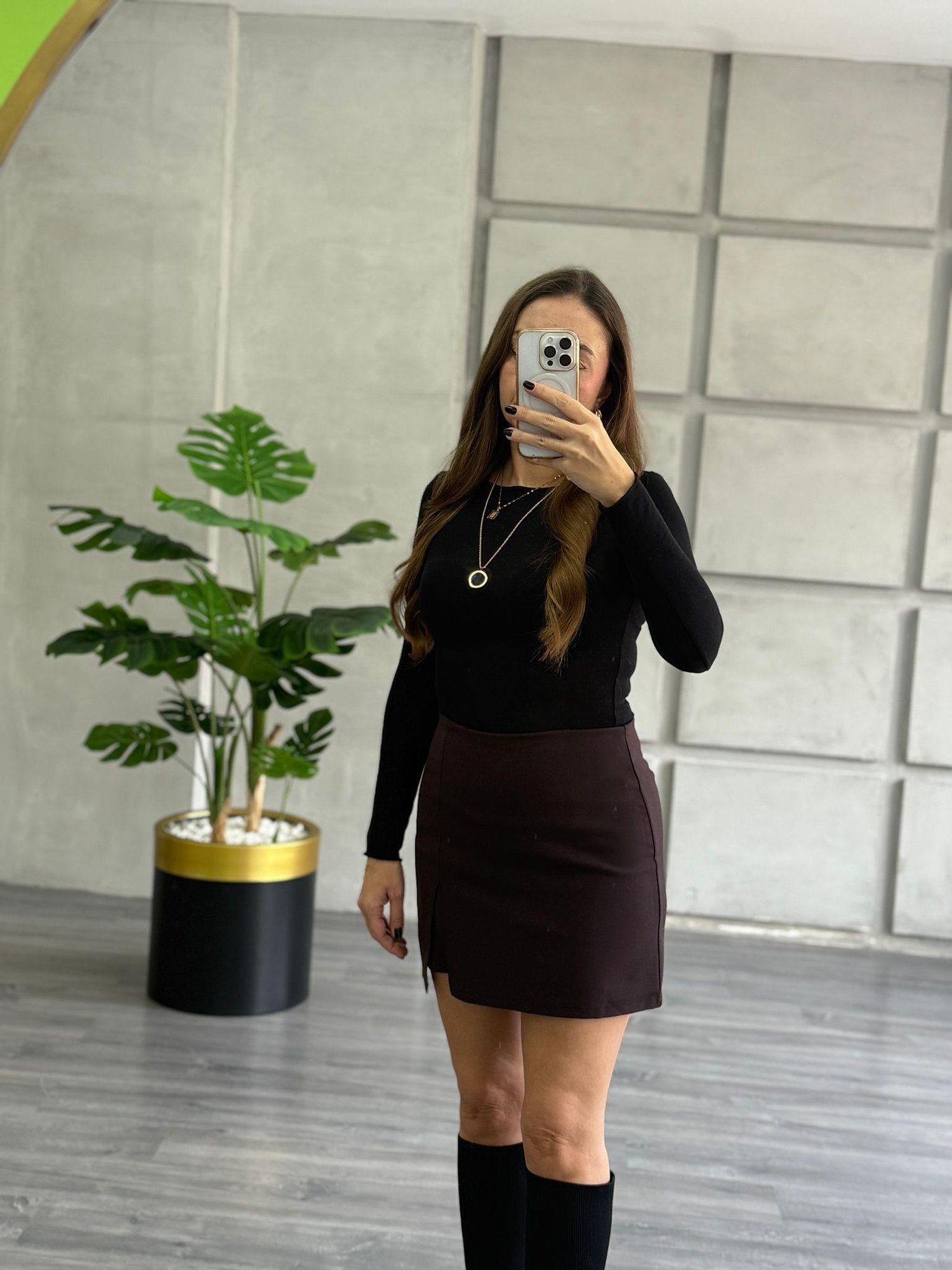 Yırtmaçlı Şort Astarkı Etek Mürdüm