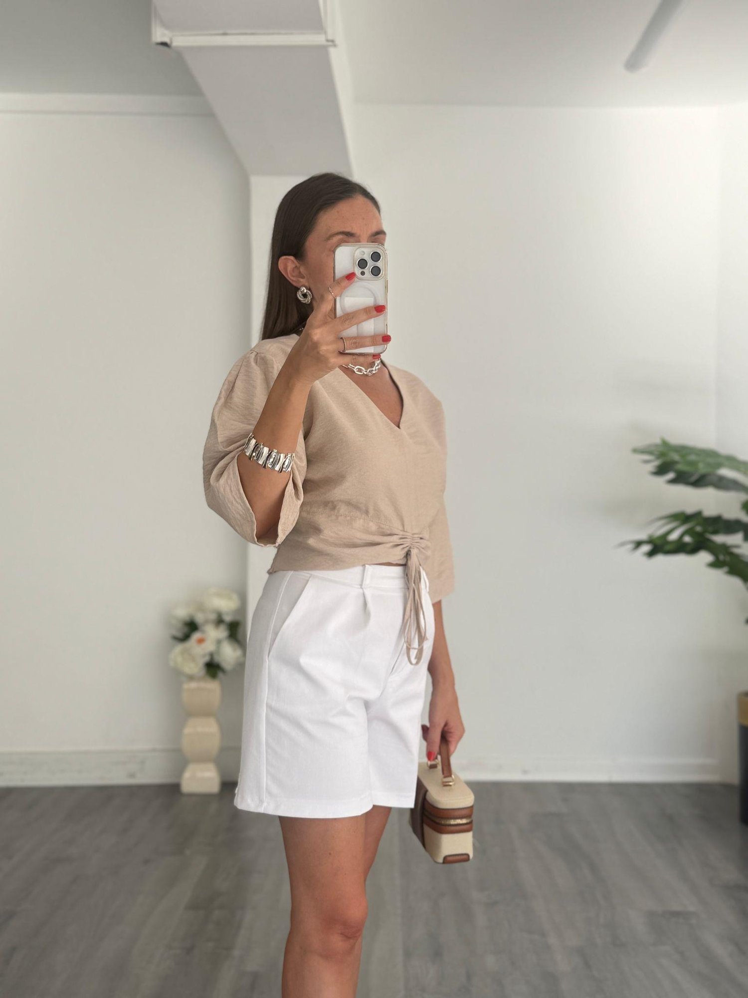 Zara Beyaz Şort