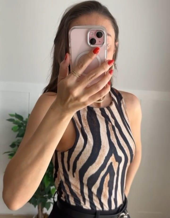 Zebra Desen Bodysuit