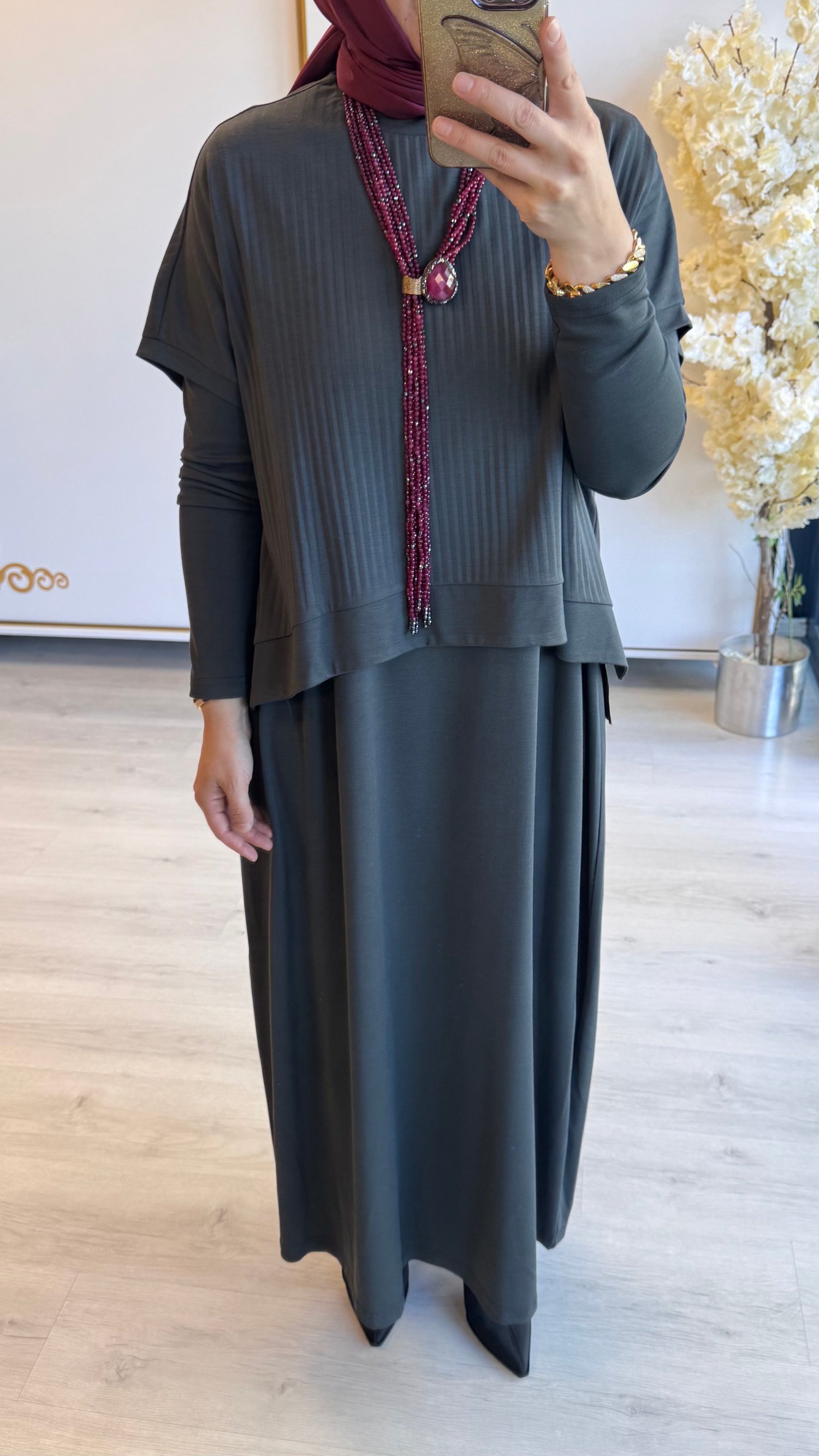 Nurcan Çetin - Bambu İkili Takım Elbise Füme