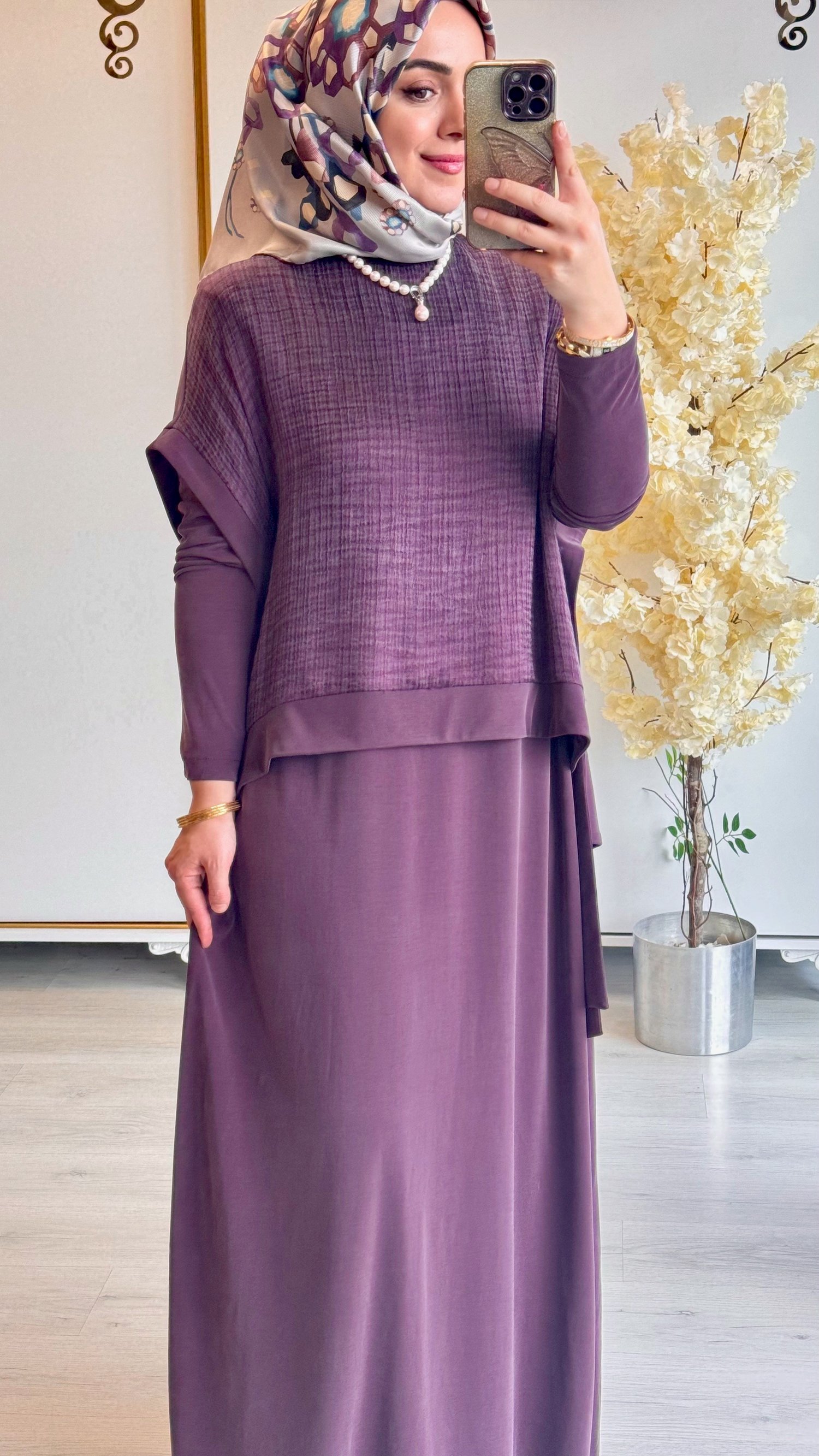 Nurcan Çetin - Süveterli İkili Takım Mürdüm - 1403