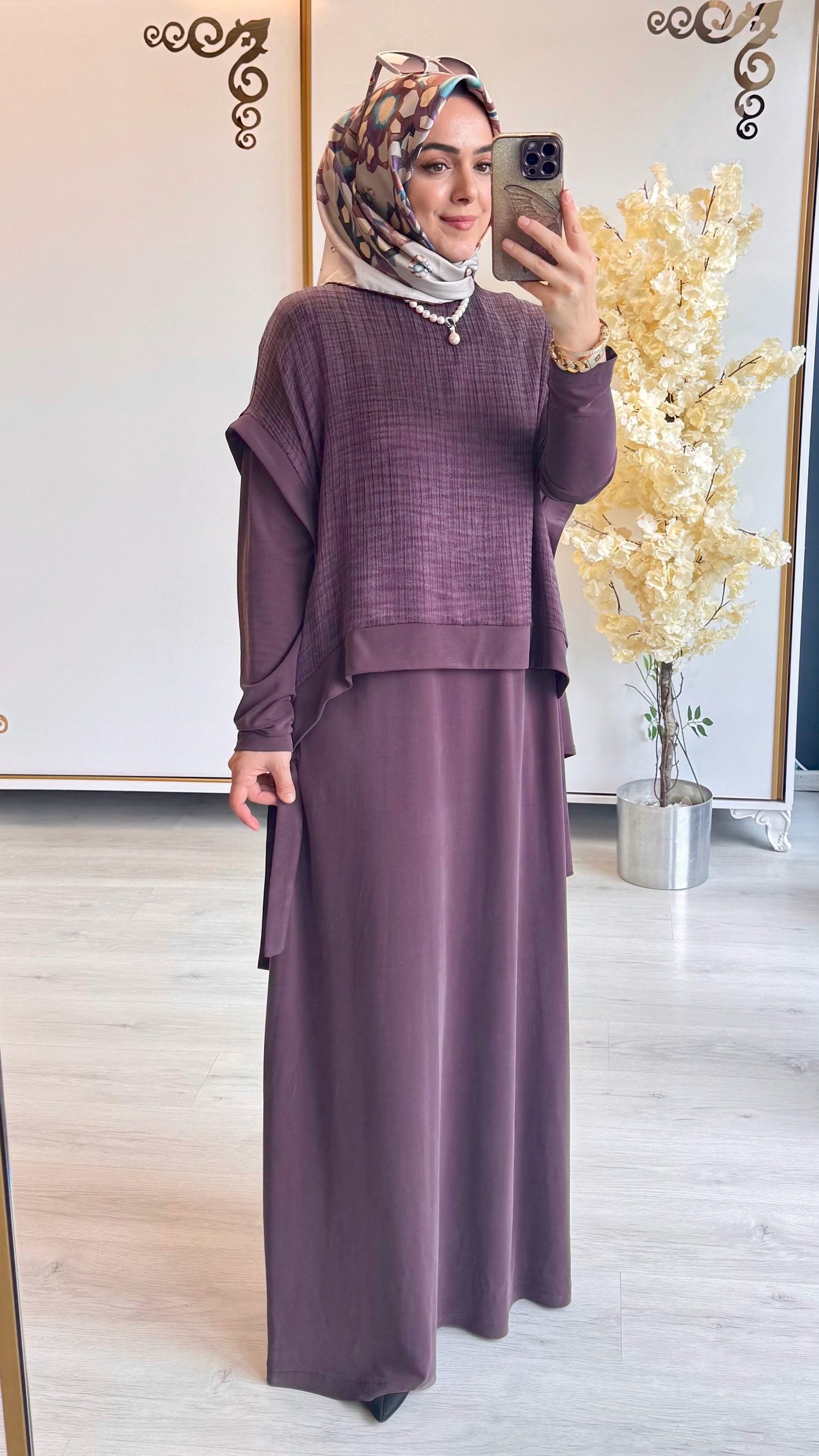 Nurcan Çetin - Süveterli İkili Takım Mürdüm - 1403