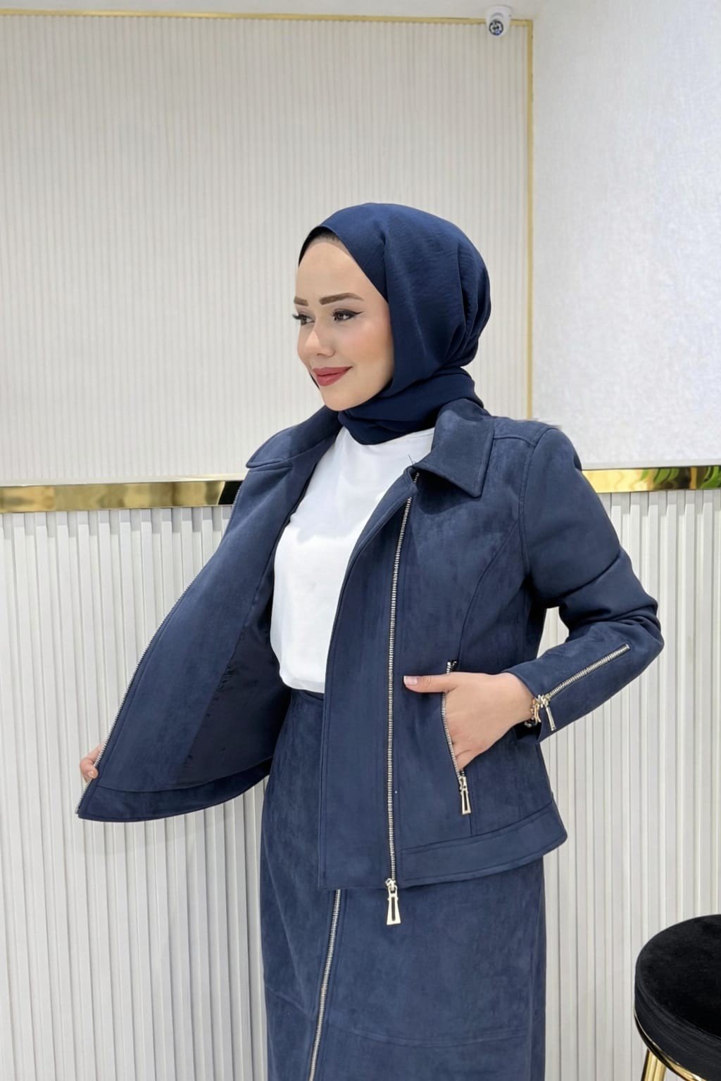 fermuarlı etekli takım