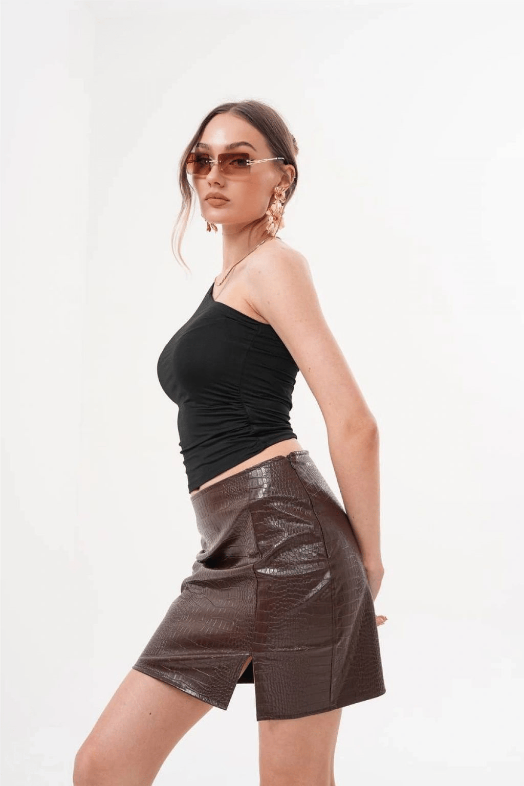 Kadın Tek Omuz Body Siyah Renk