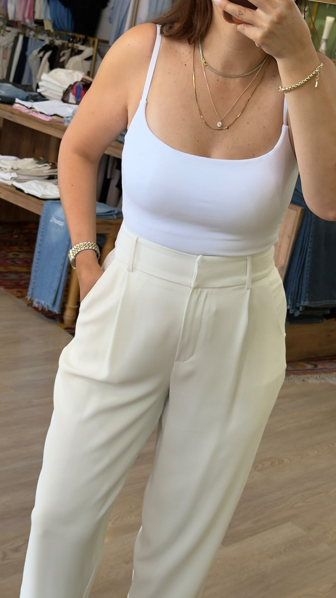 Askılı Basic Crop – Beyaz