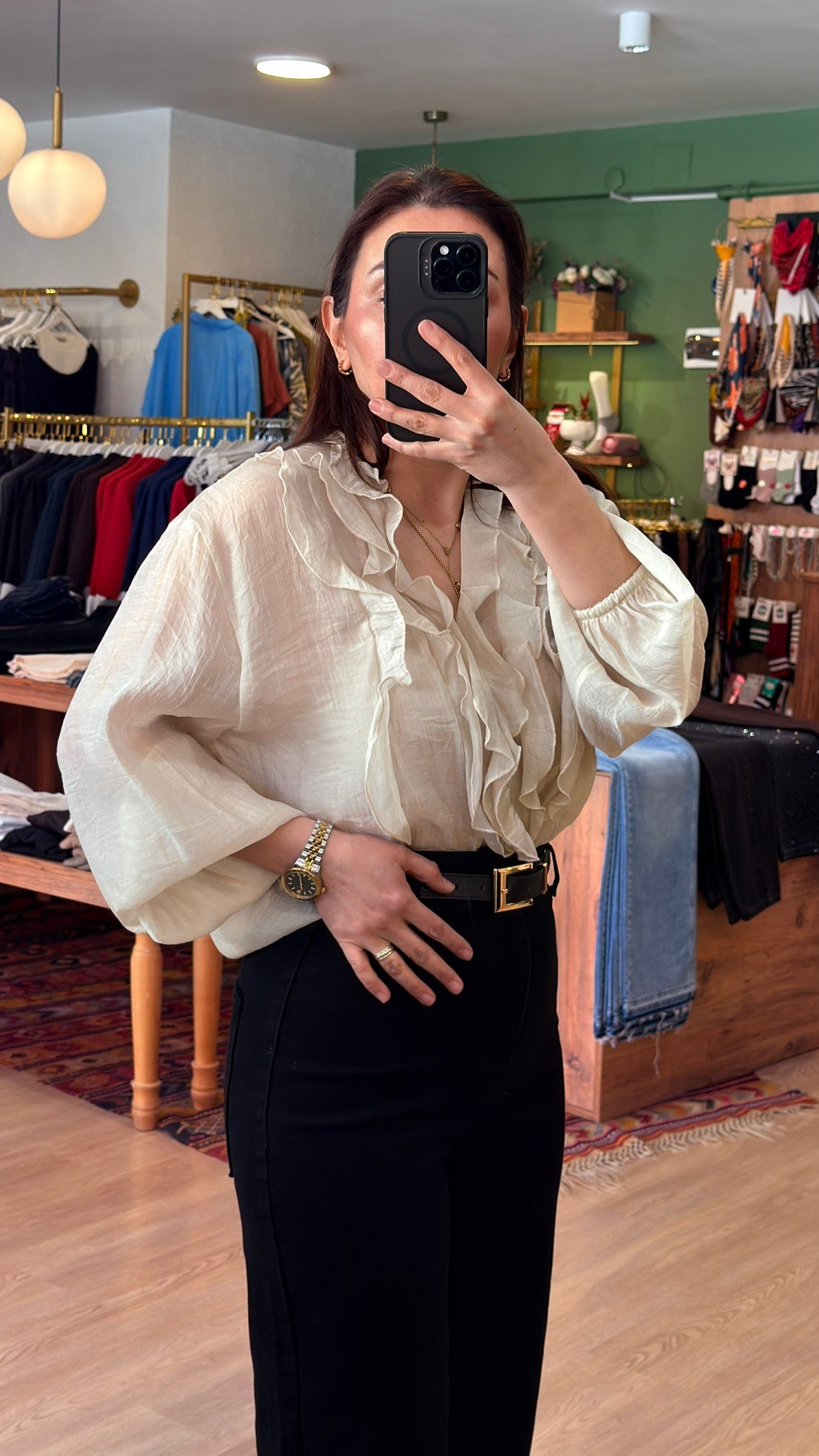 Fırfırlı Bluz Taş 