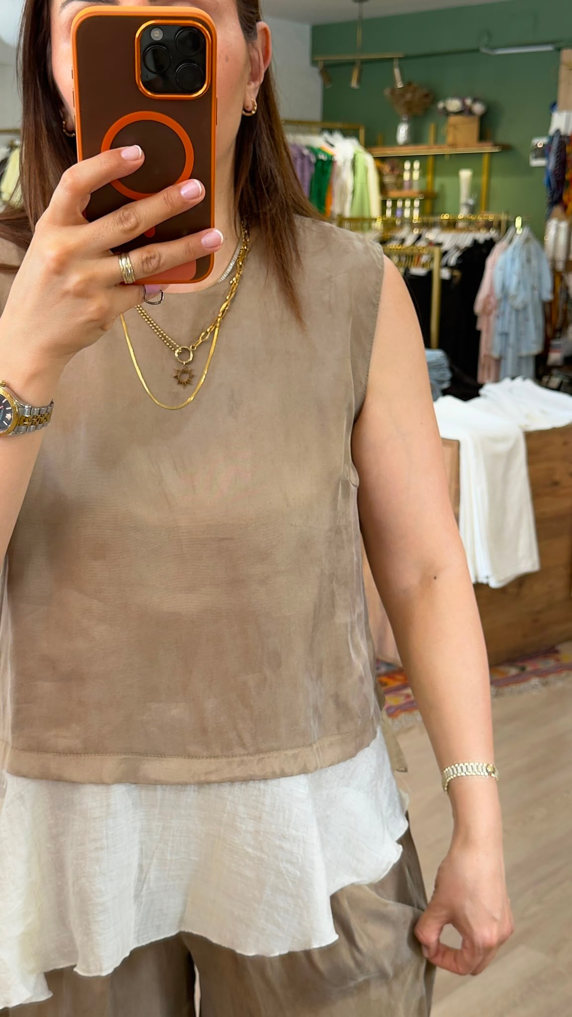 İpeksi Detaylı Bluz Pantolon Takım Yaş Yeşili Perry