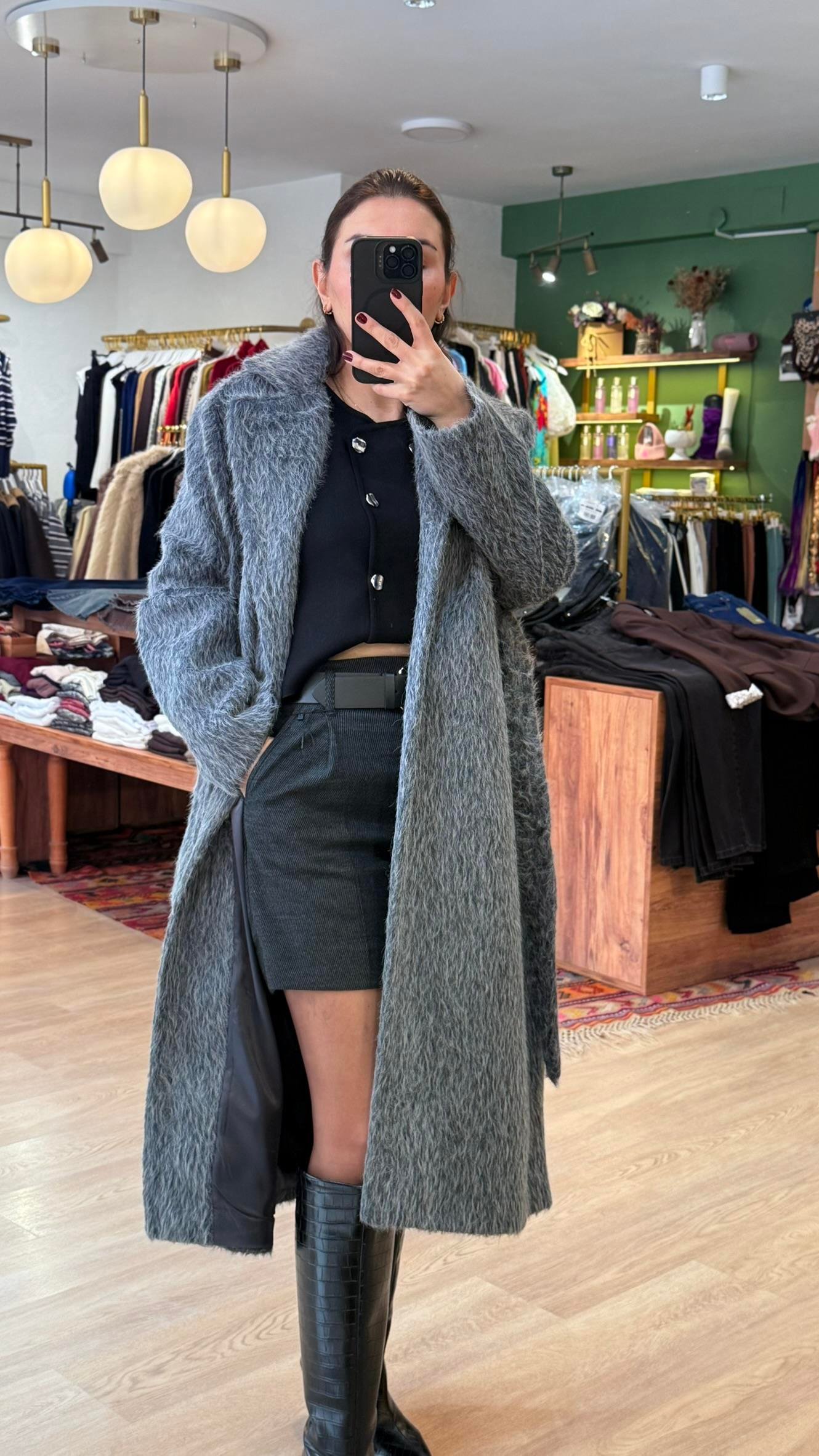 Kemerli Şort Ankrasit