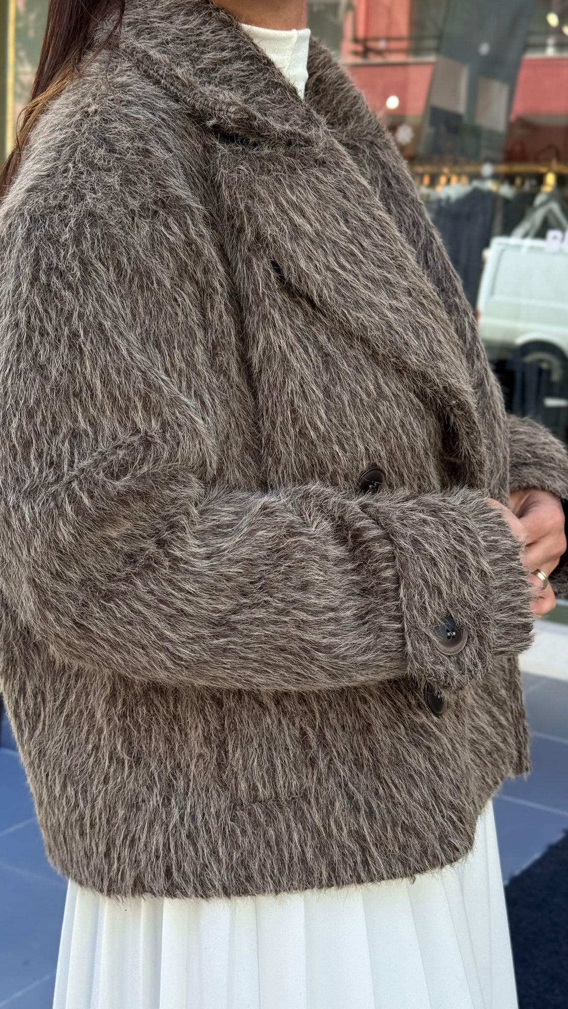 Kürklü Ceket Vizon