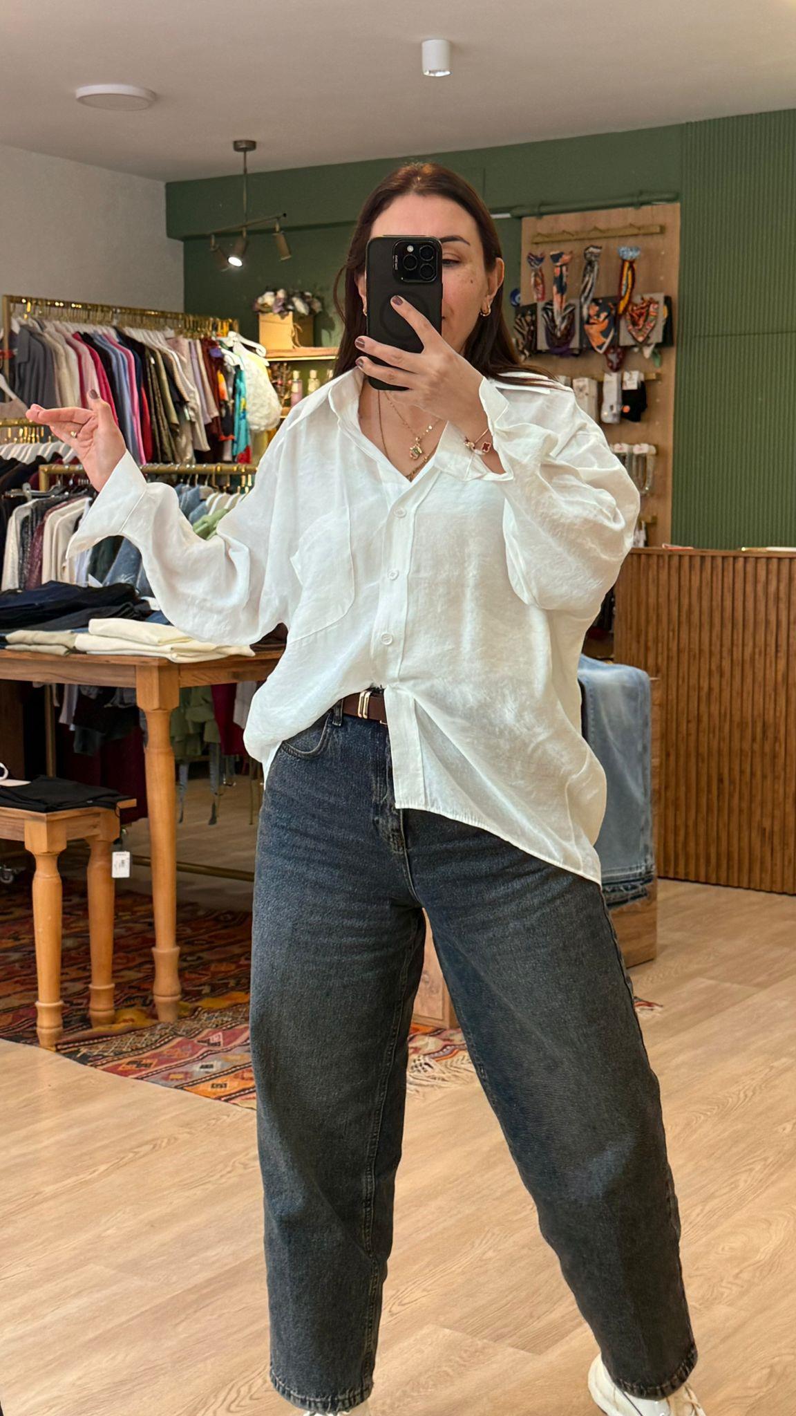 Oversize Gömlek Beyaz