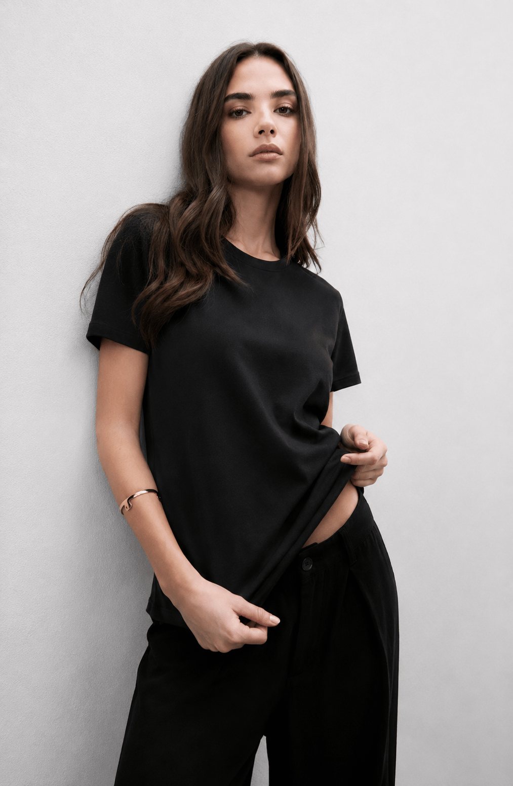 %100 Pamuk Bisiklet Yaka Oversize Kadın T-shirt