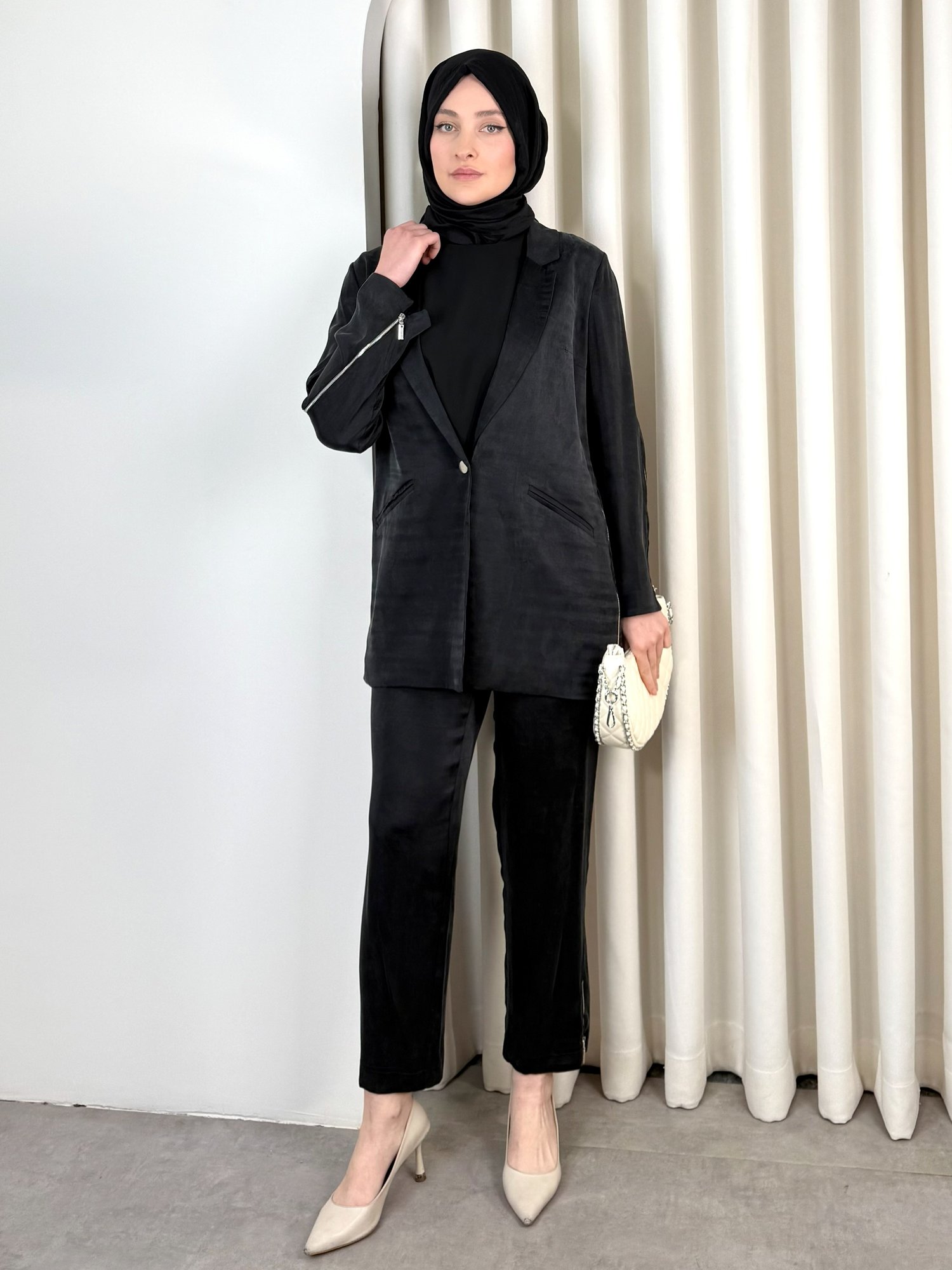 EVA PANTOLON TAKIM SİYAH