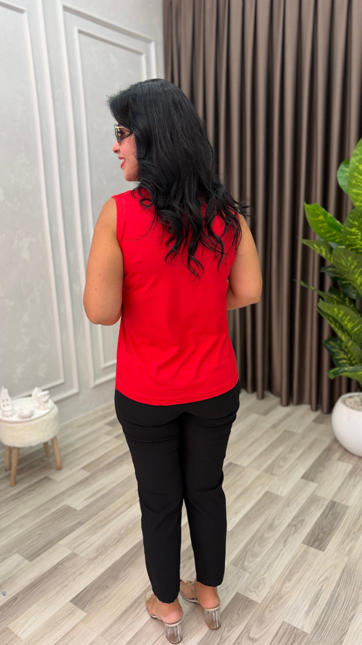 AURA PREMIUM TAŞLI ATLET KIRMIZI