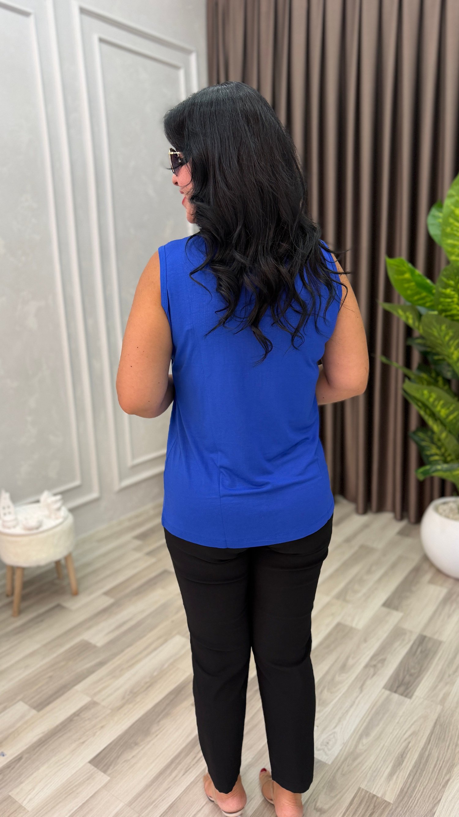 AURA PREMIUM TAŞLI ATLET SAKS MAVİ