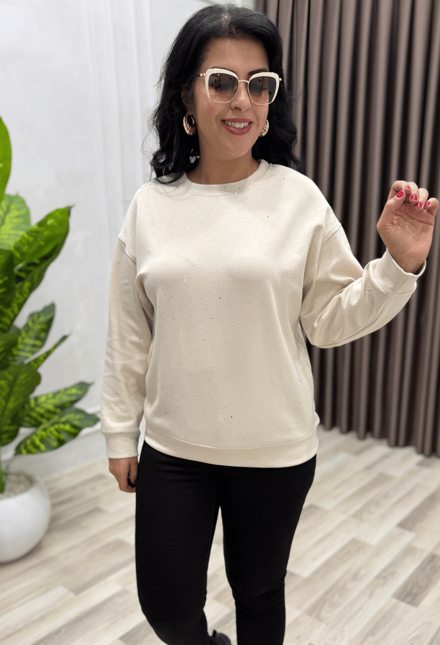 AURA SHIMMER SWEAT BEJ