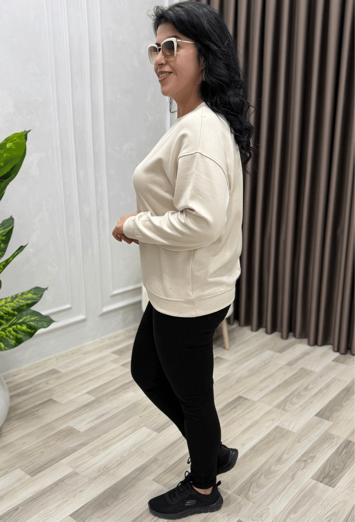 AURA SHIMMER SWEAT BEJ