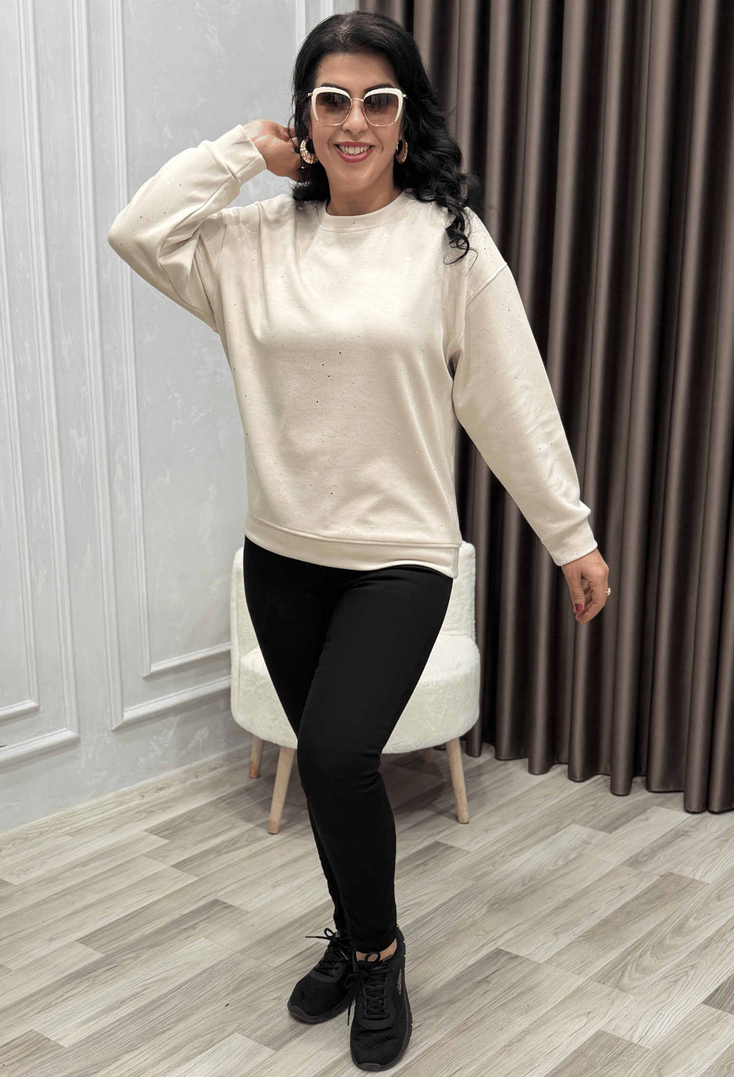 AURA SHIMMER SWEAT BEJ