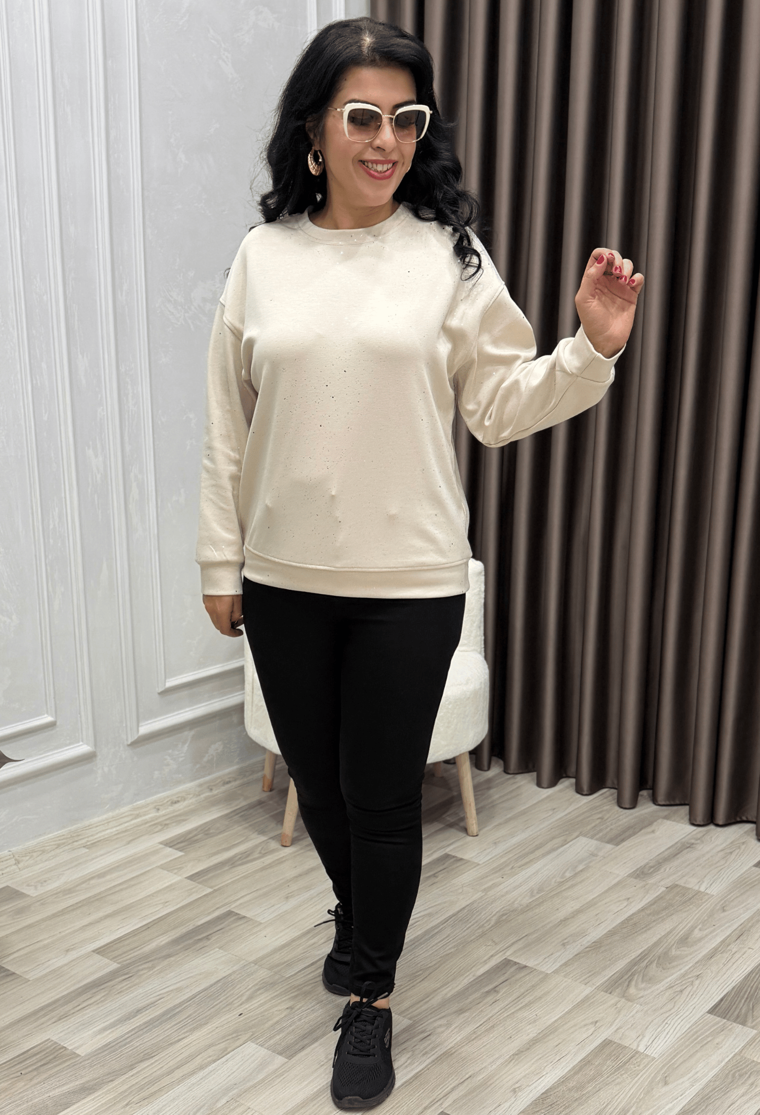 AURA SHIMMER SWEAT BEJ