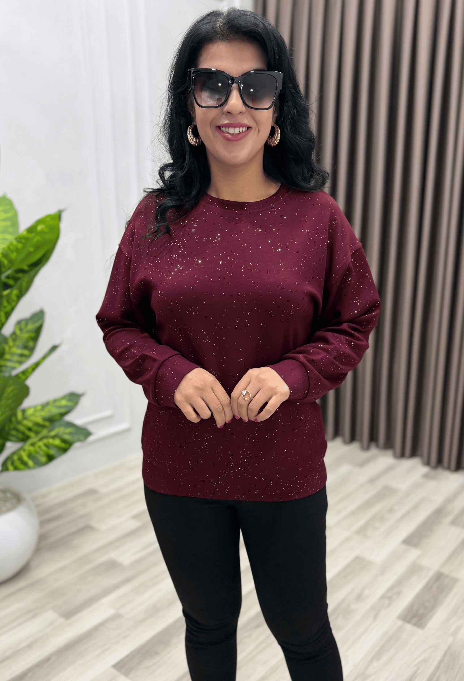 AURA SHIMMER SWEAT BORDO