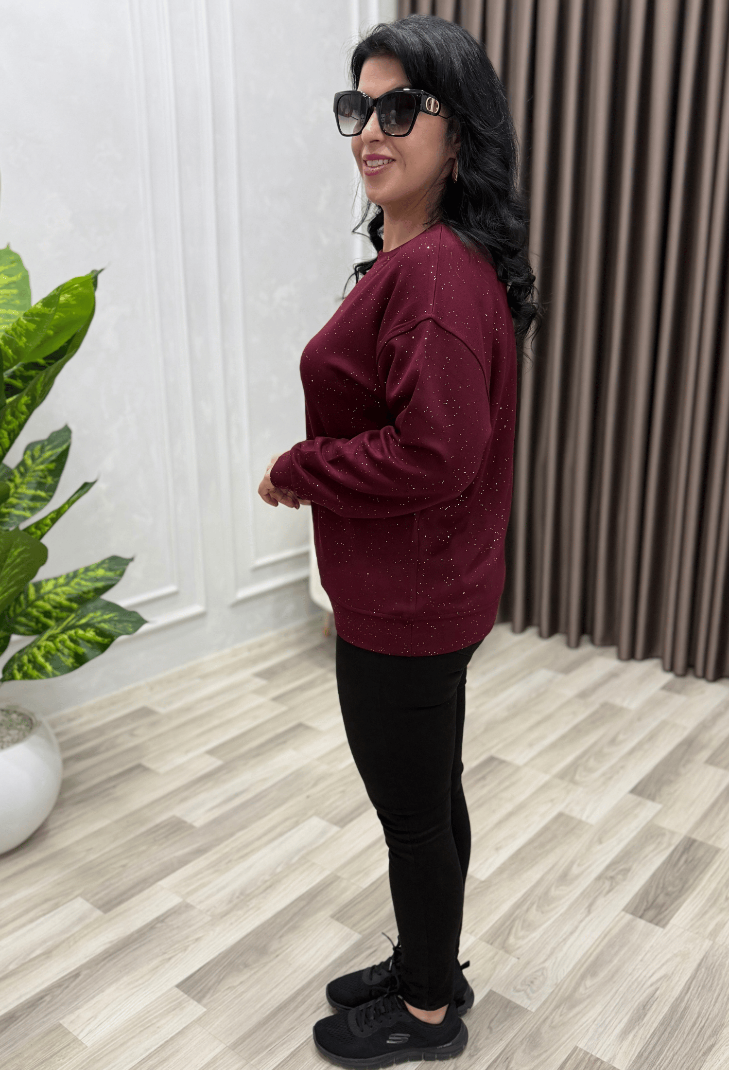 AURA SHIMMER SWEAT BORDO