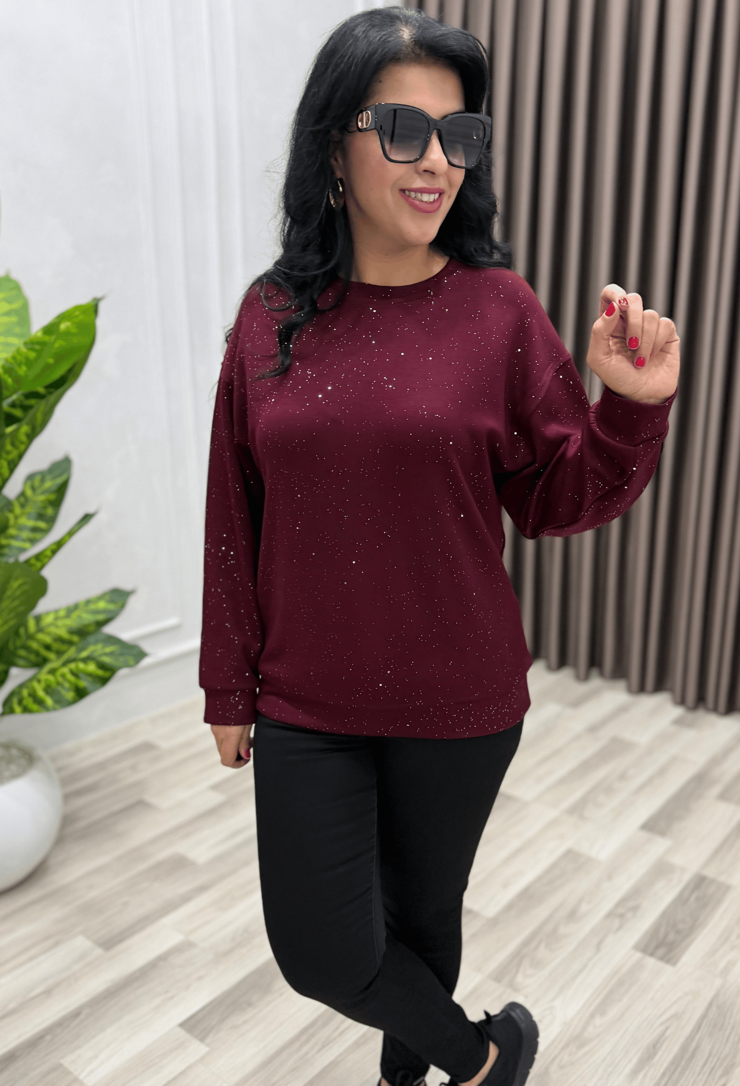 AURA SHIMMER SWEAT BORDO