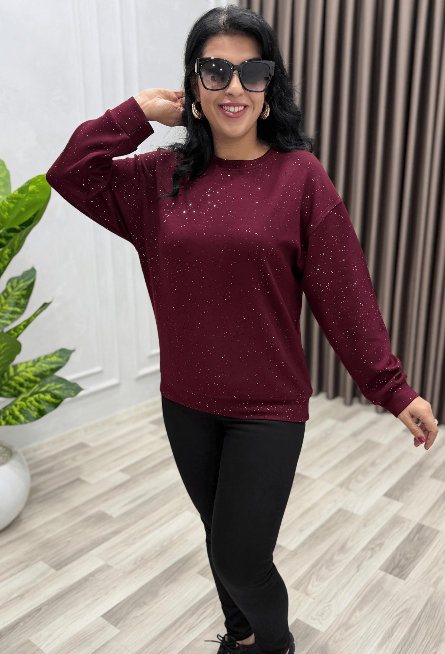 AURA SHIMMER SWEAT BORDO