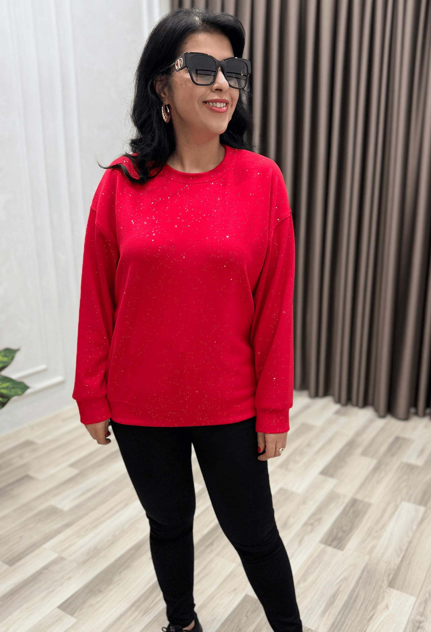 AURA SHIMMER SWEAT KIRMIZI