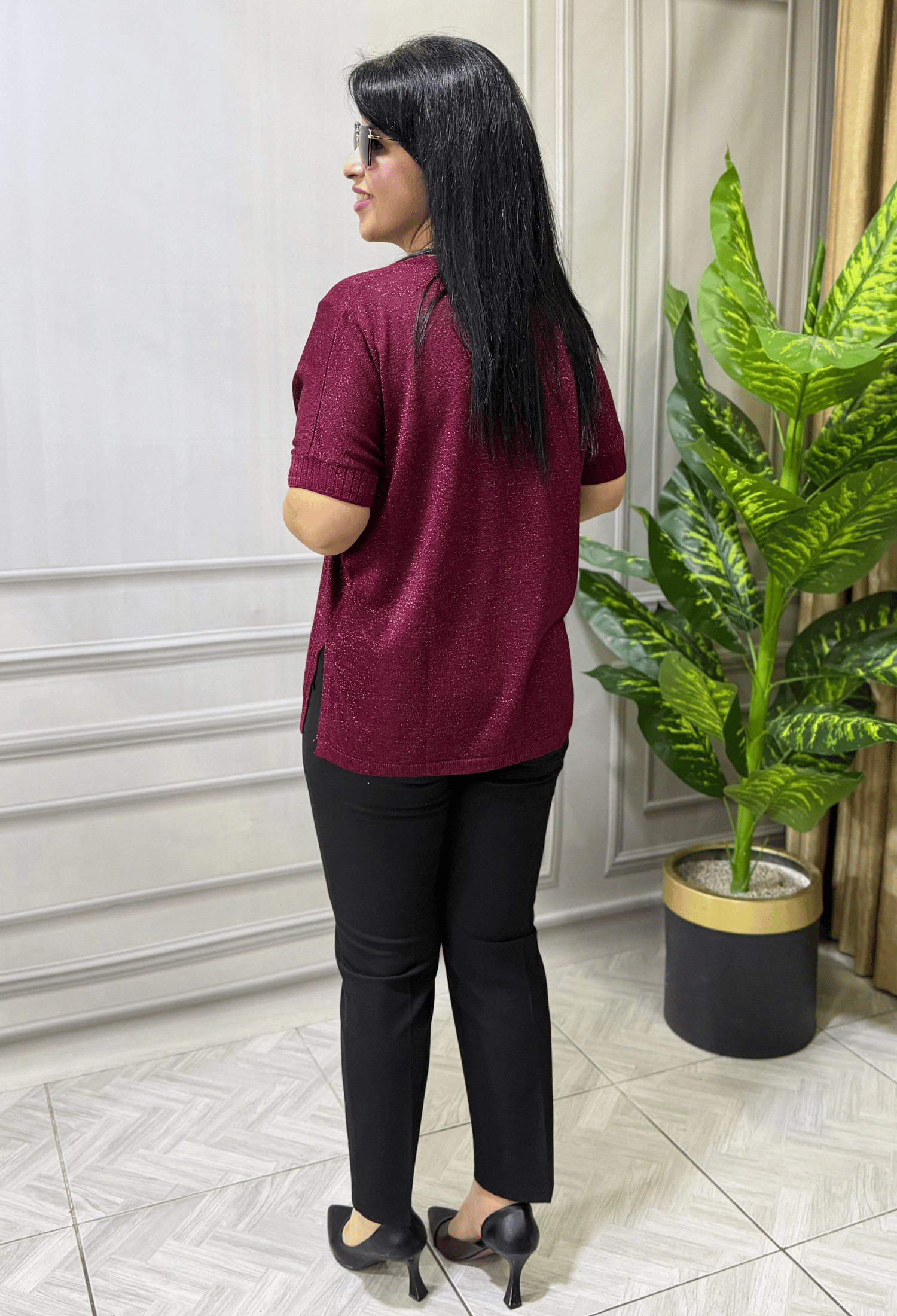 COMFORT SHINE MERSERİZE TRİKO BLUZ BORDO