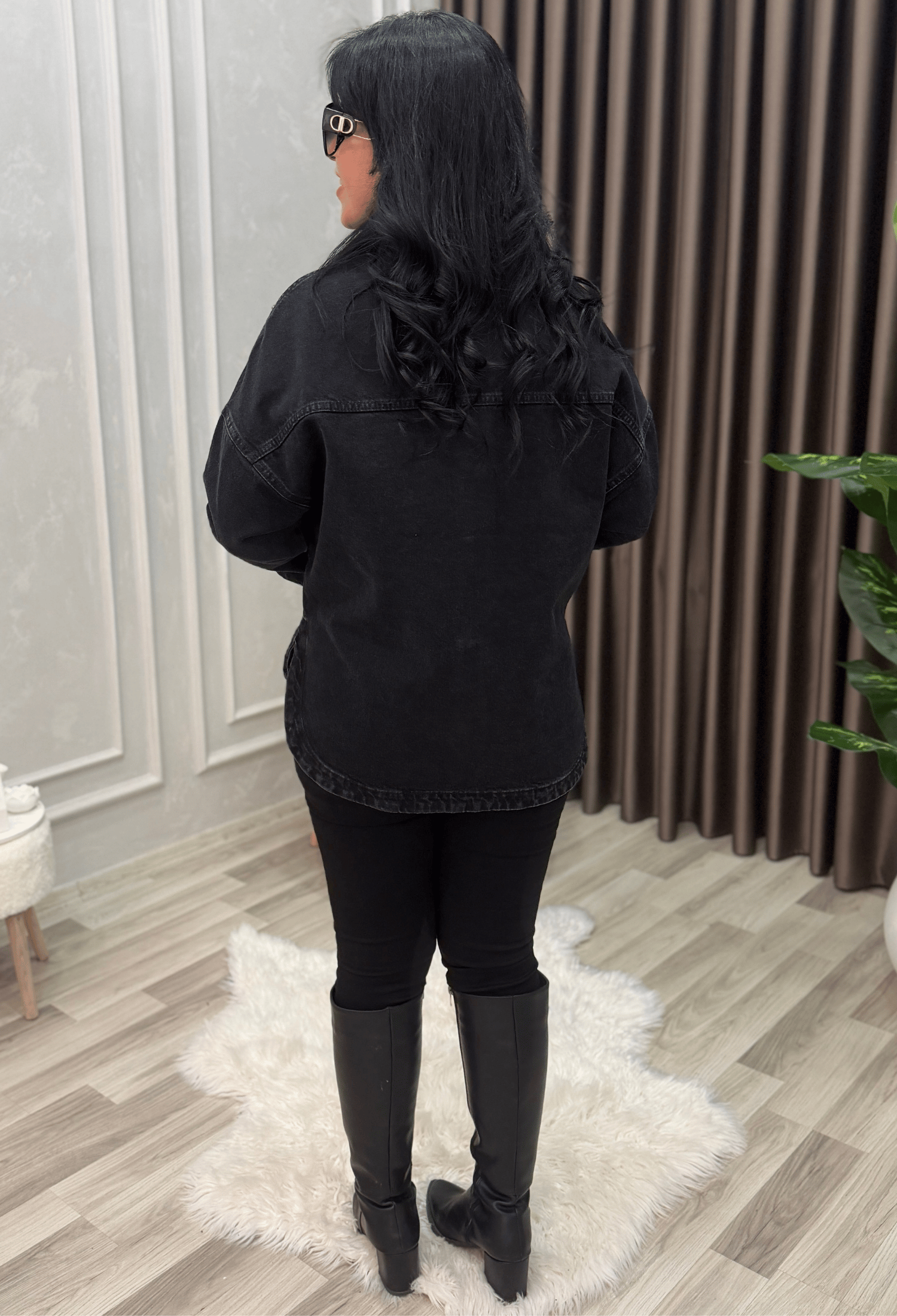 Crystal Touch Denim Ceket Siyah