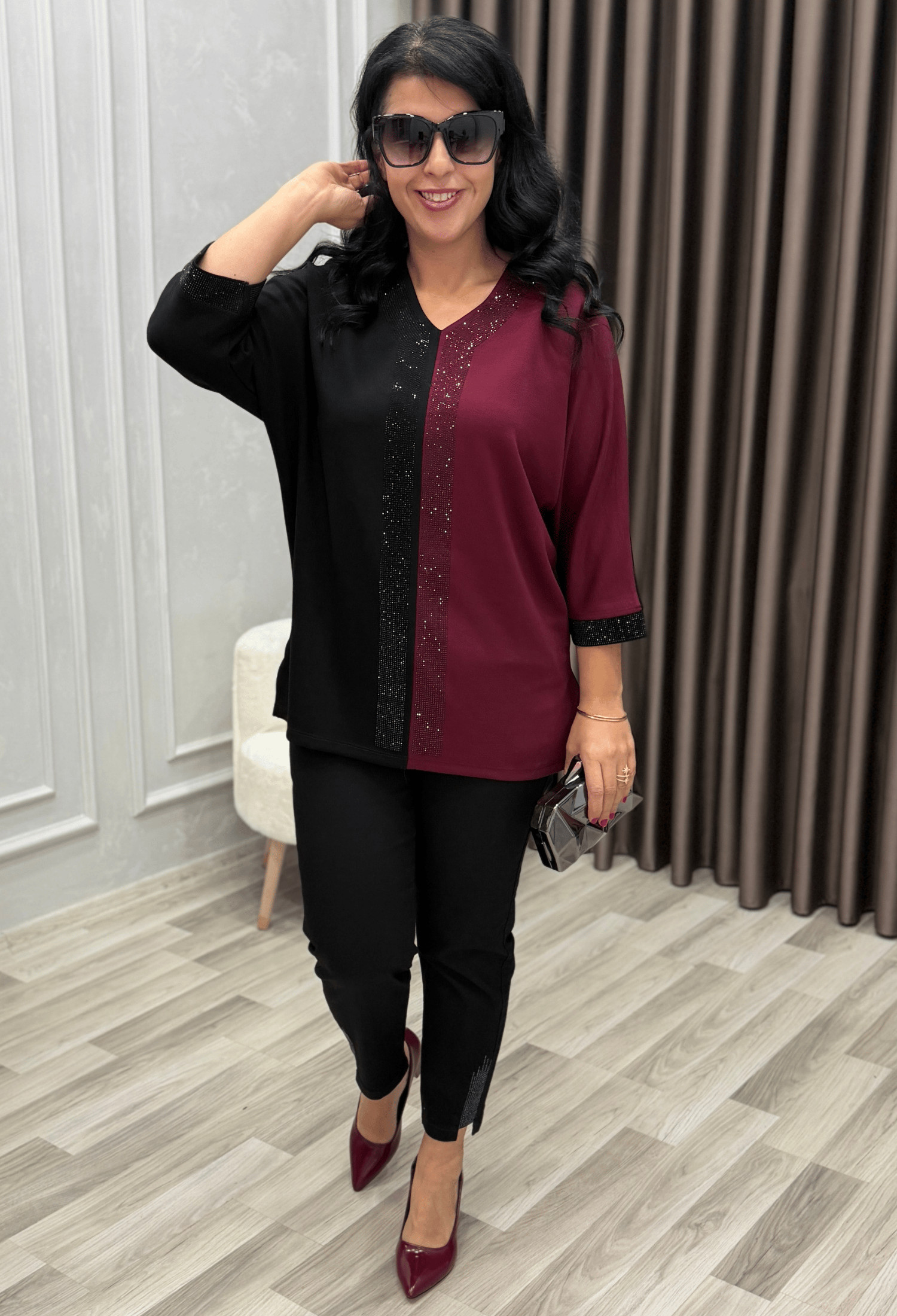 Daily Luxe Sweat Siyah Bordo
