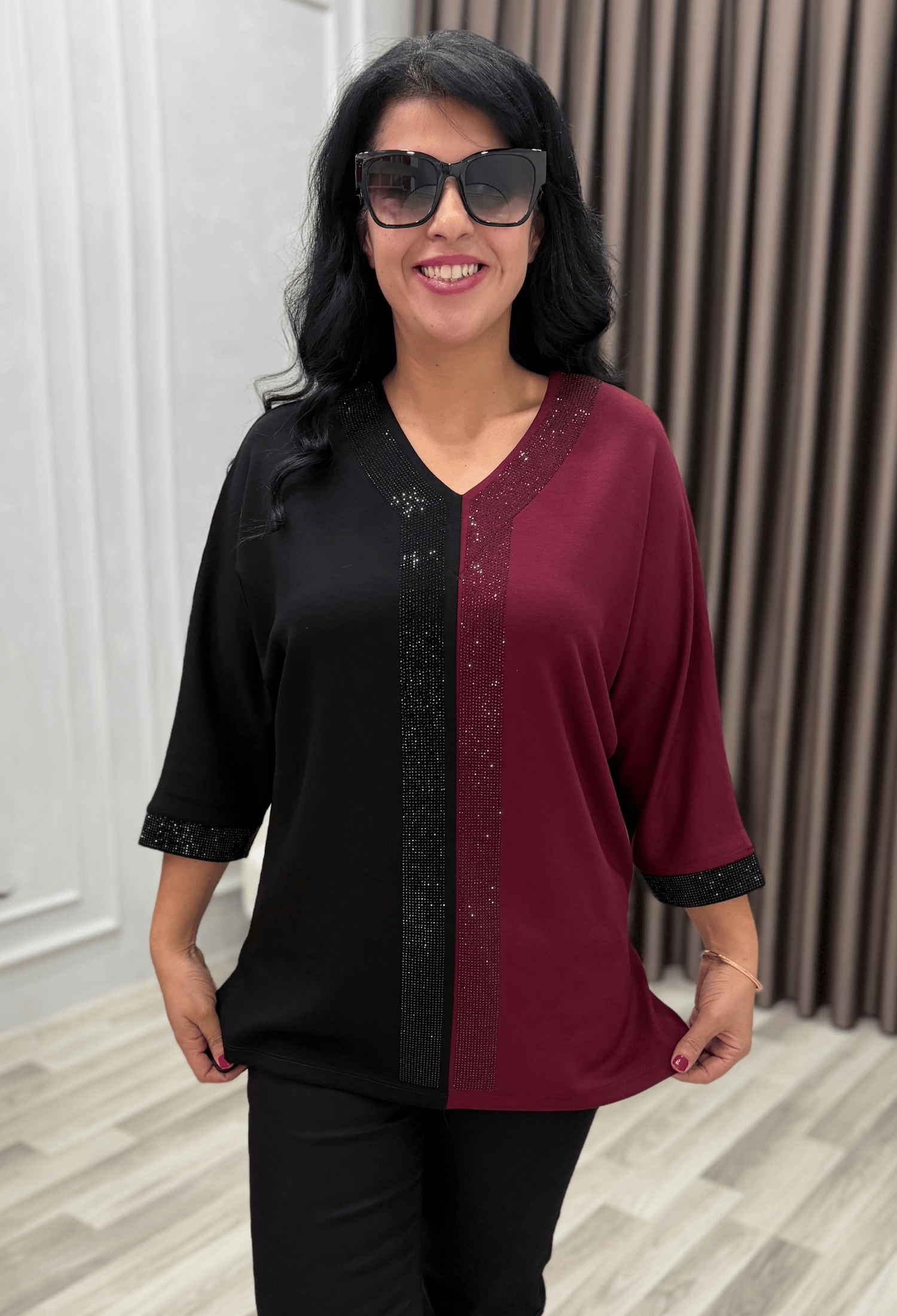 Daily Luxe Sweat Siyah Bordo