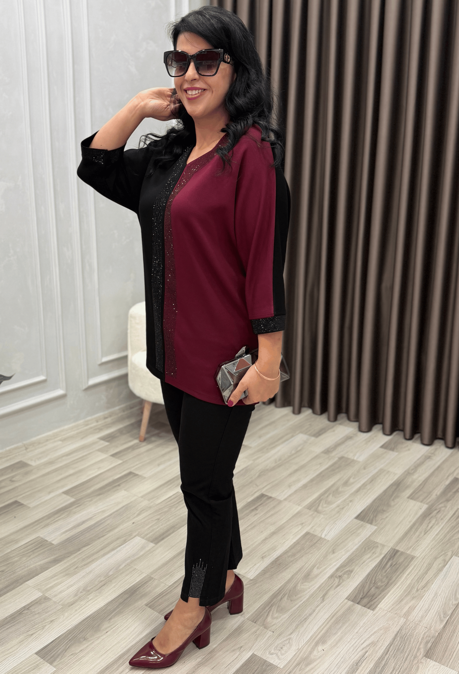 Daily Luxe Sweat Siyah Bordo