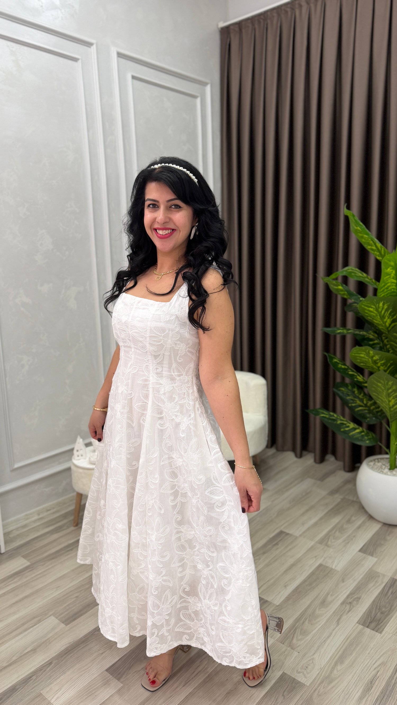 ELEGANCE COMFORT ELBİSE BEYAZ