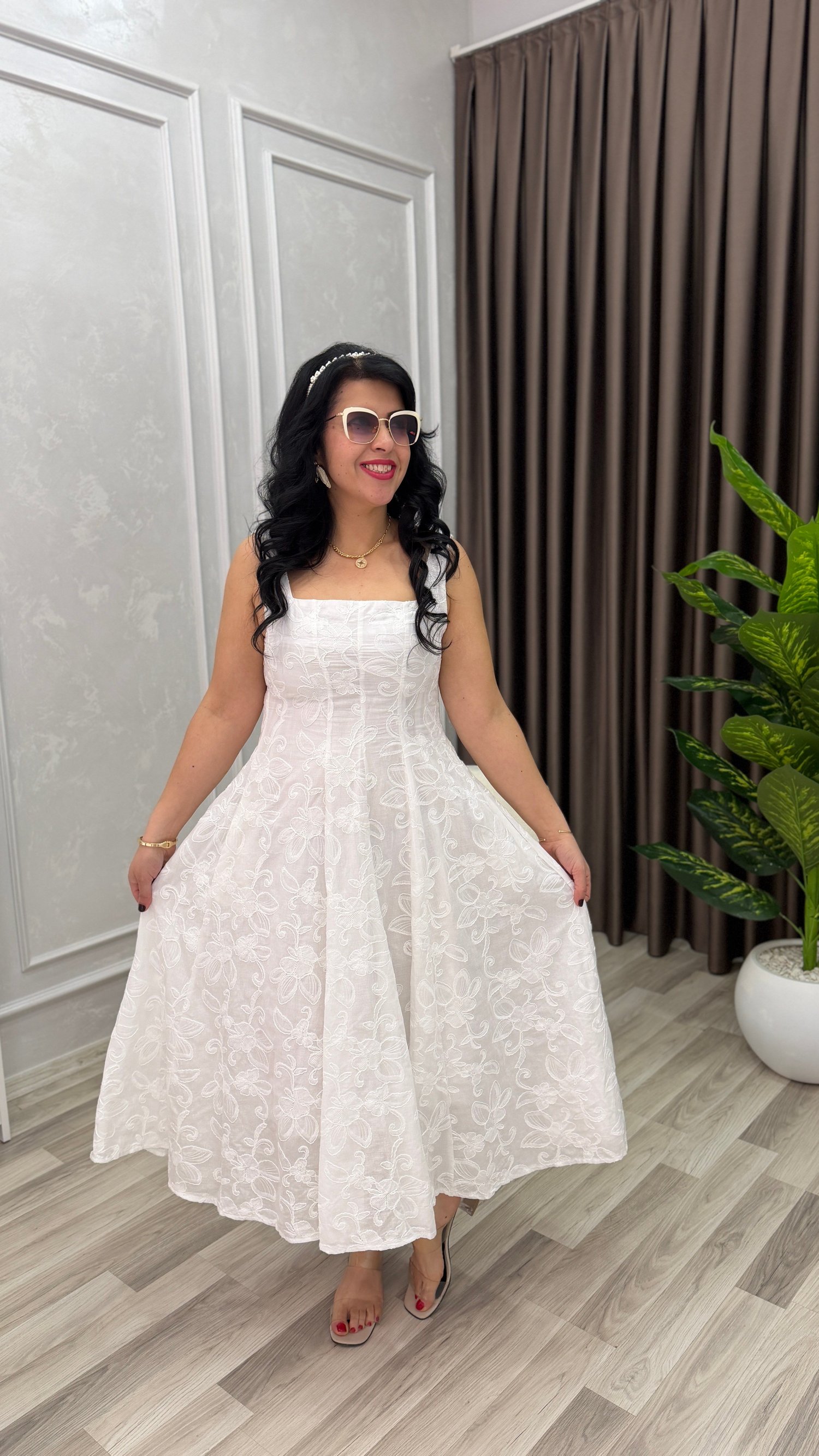 ELEGANCE COMFORT ELBİSE BEYAZ