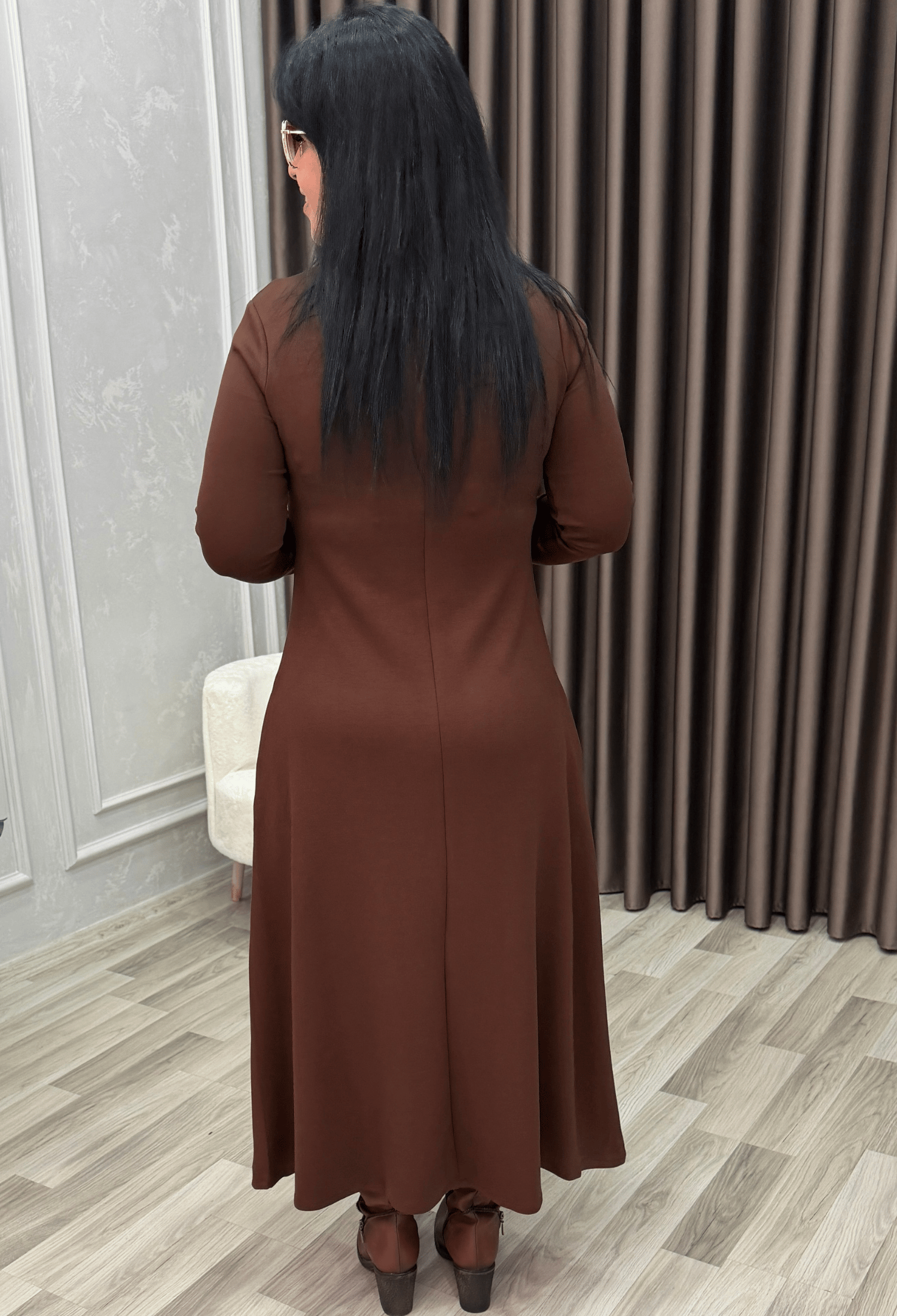 Elegance Form Elbise Kahve