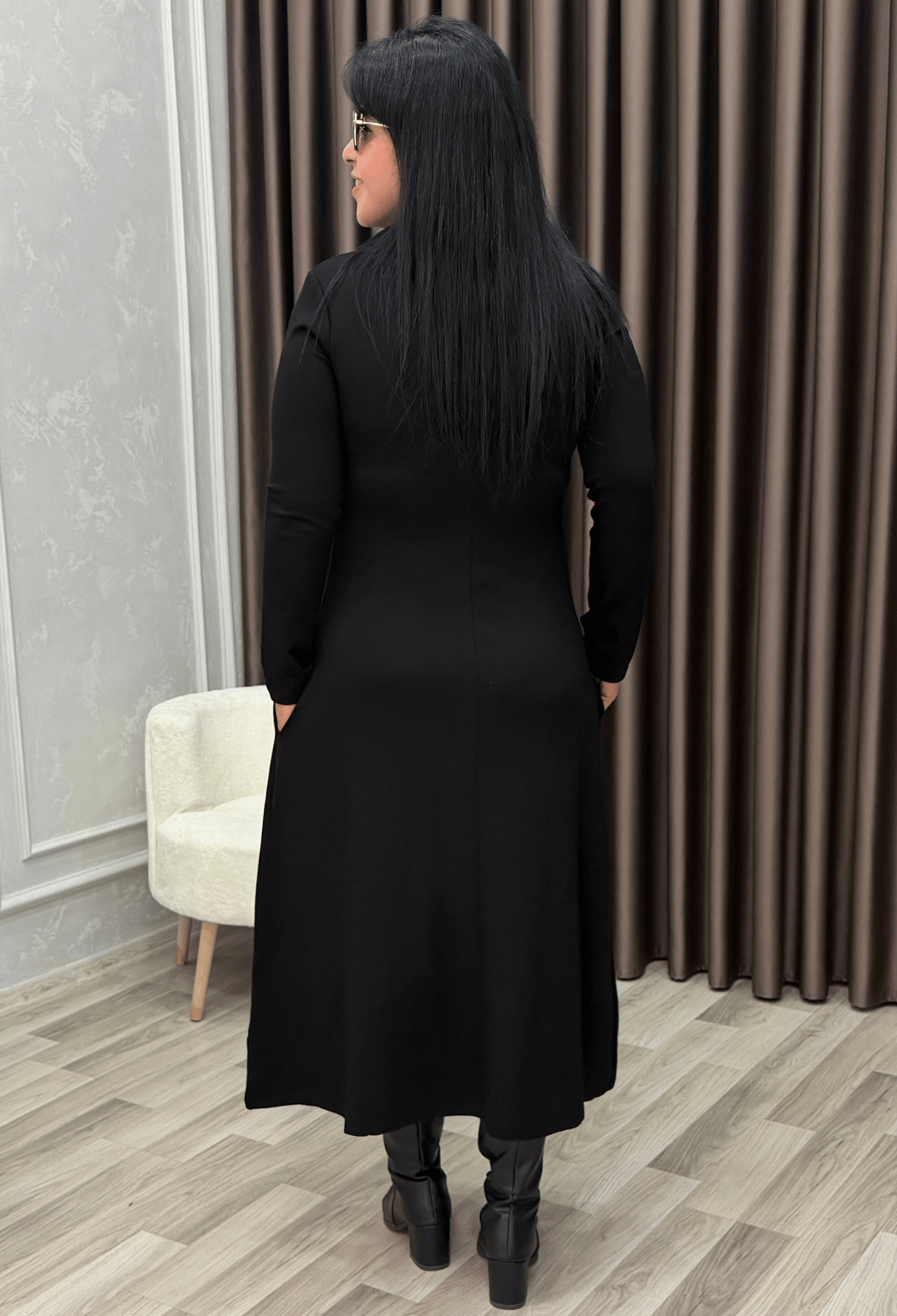 Elegance Form Elbise Siyah