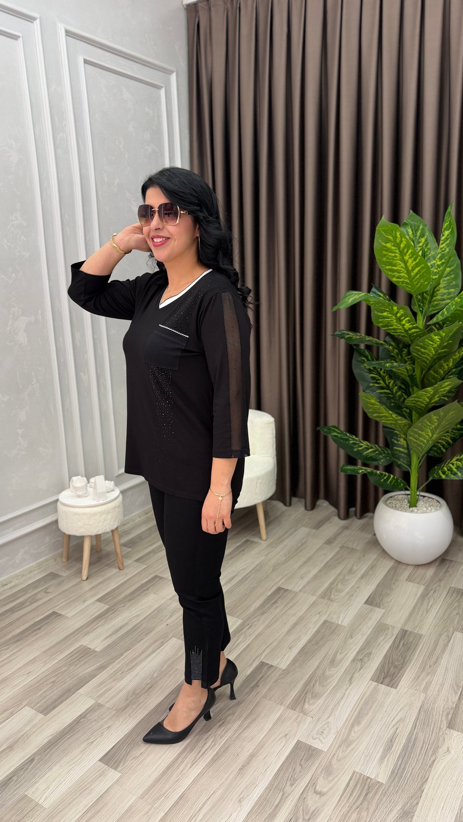 ELEGANCE TOUCH PREMIUM BLUZ SİYAH