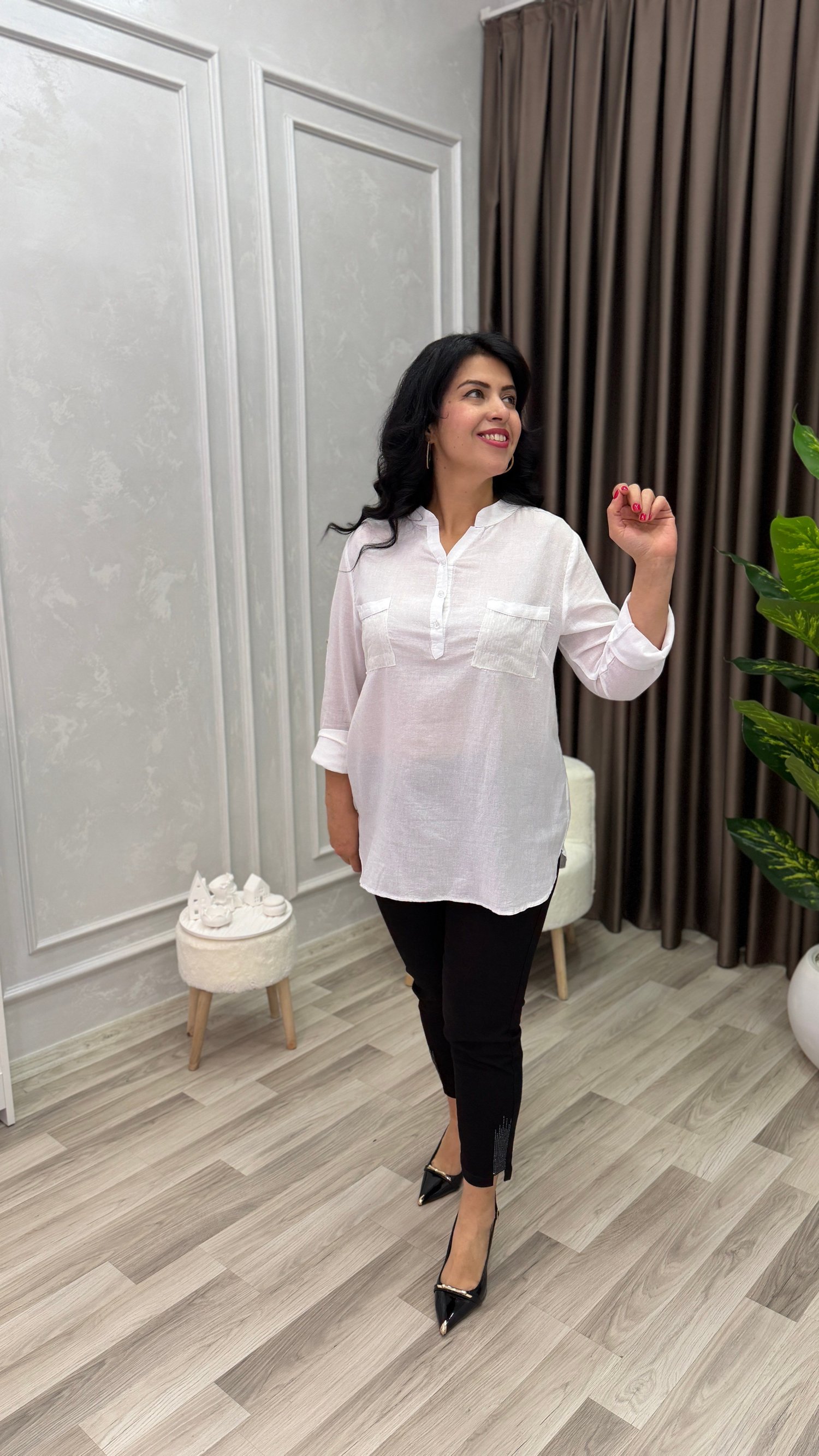 ELEGANZA COMFORT BLUZ BEYAZ